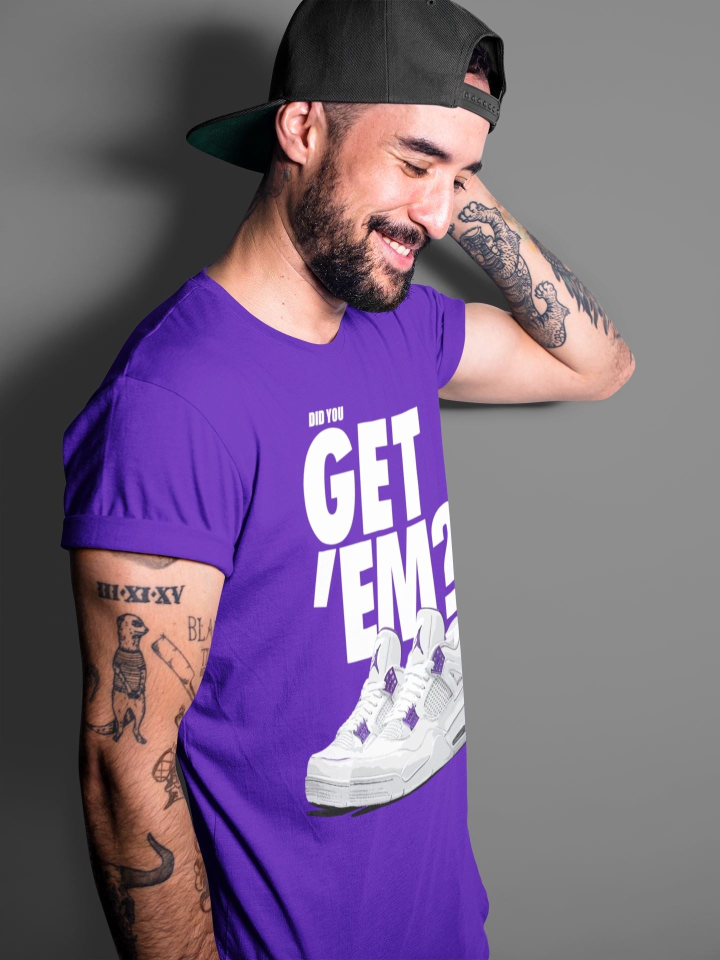 Jordan 4 Court Purple Sneaker Match Tees Did You Get Em SNRT Sneaker Tees Jordan 4 Court Purple SNRT Sneaker Release Tees Unisex Shirts