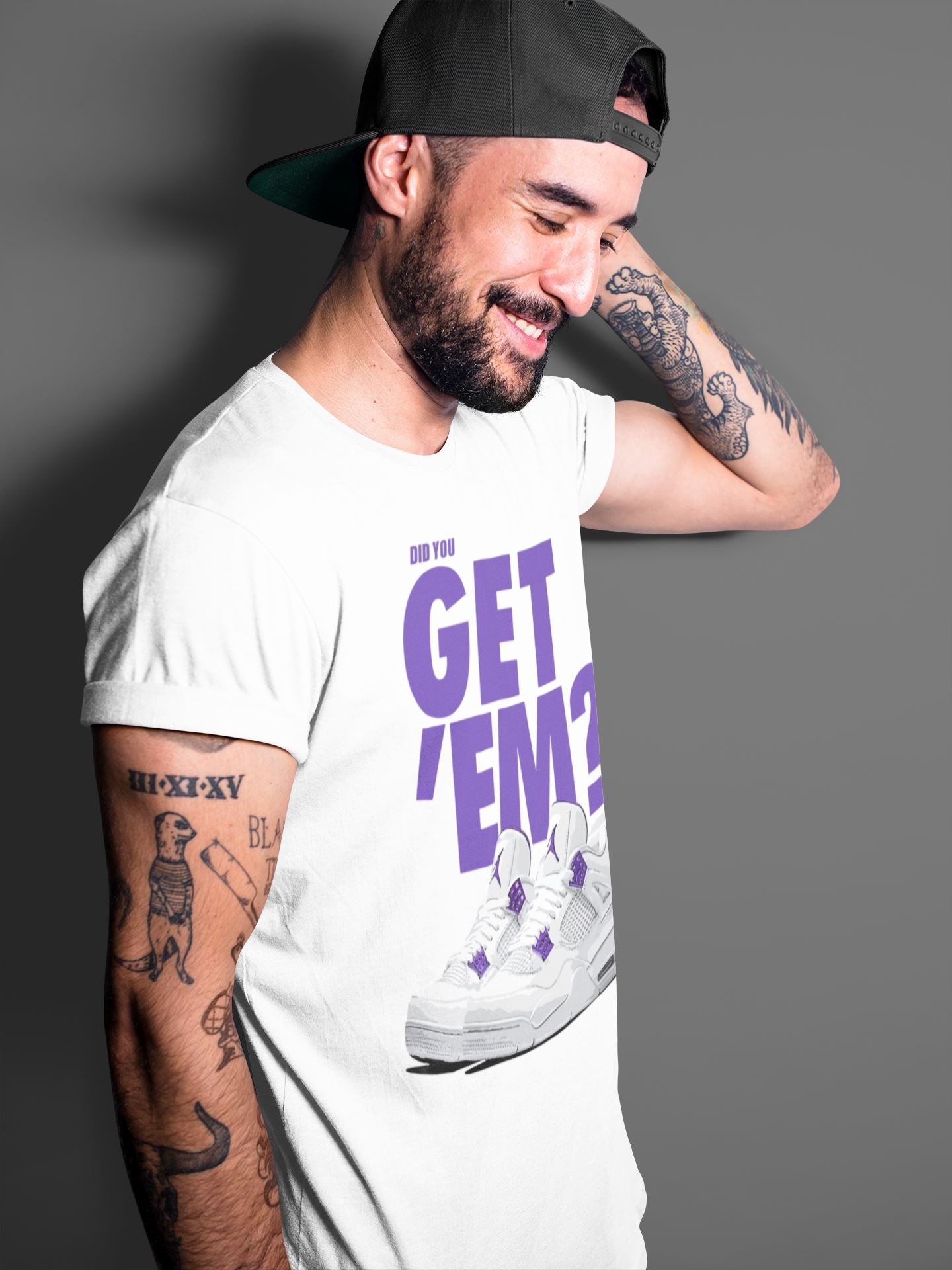 Jordan 4 Court Purple Sneaker Match Tees Did You Get Em SNRT Sneaker Tees Jordan 4 Court Purple SNRT Sneaker Release Tees Unisex Shirts