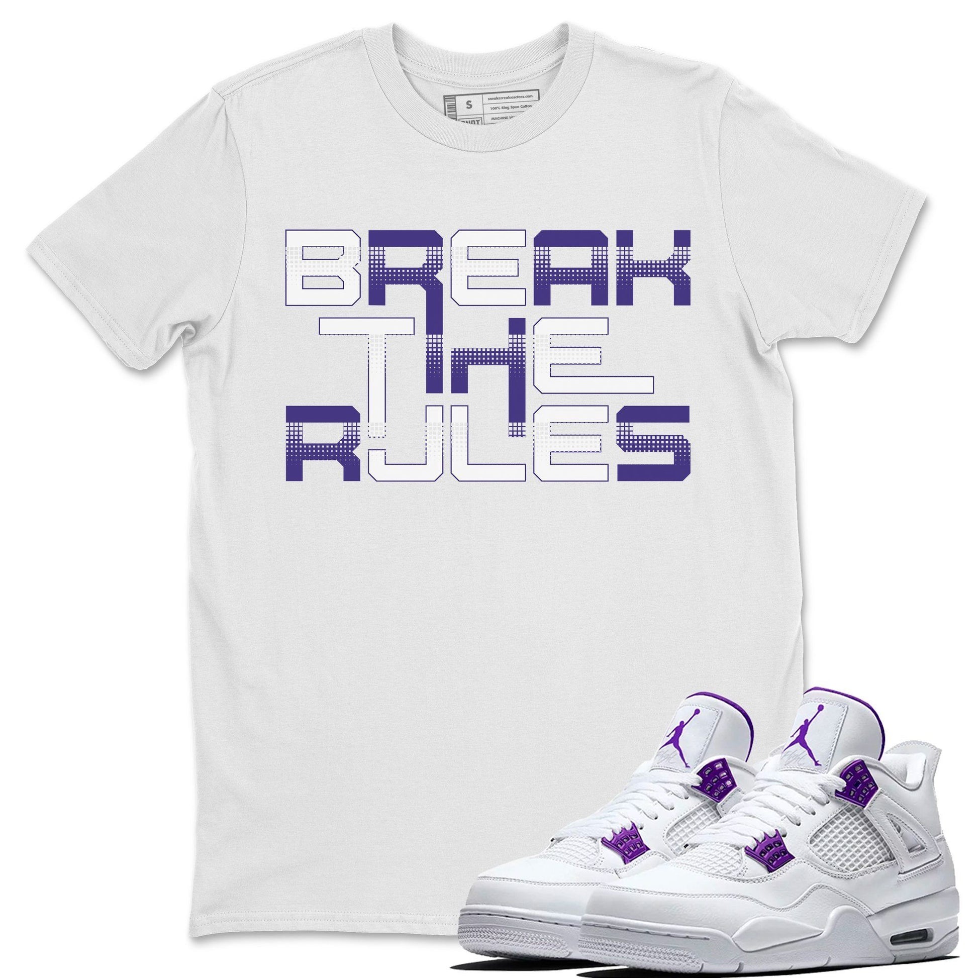 Jordan 4 Court Purple Sneaker Match Tees Break The Rules Sneaker Tees Jordan 4 Court Purple Sneaker Release Tees Unisex Shirts