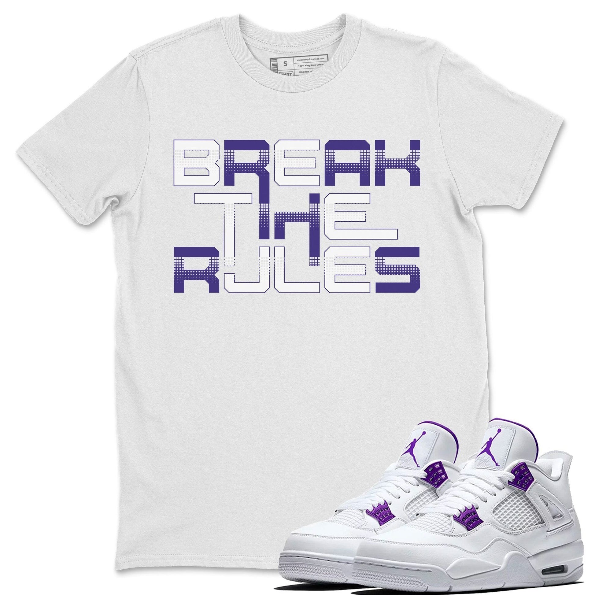 Jordan 4 Court Purple Sneaker Match Tees Break The Rules Sneaker Tees Jordan 4 Court Purple Sneaker Release Tees Unisex Shirts