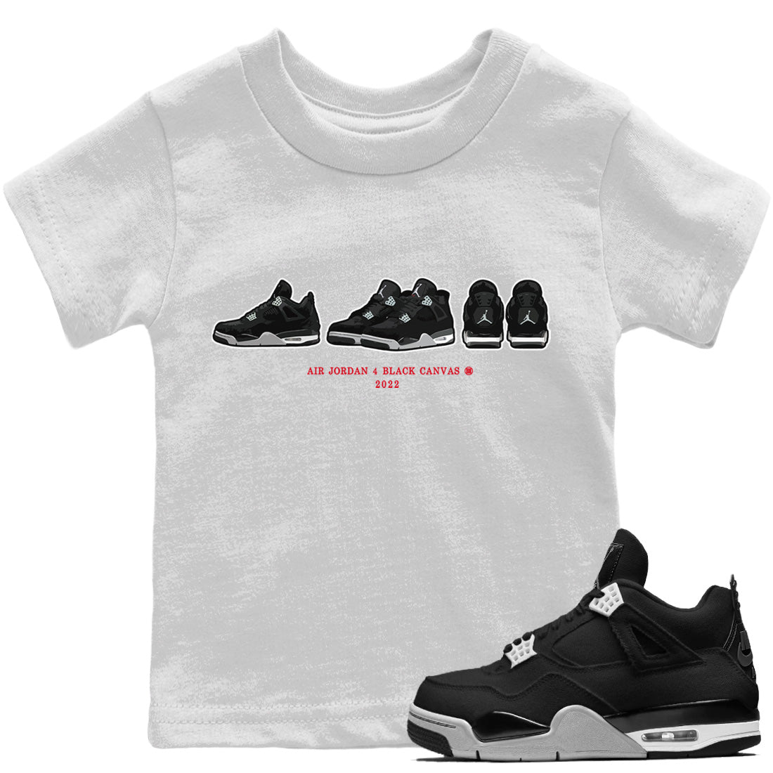 Jordan 4 Black Canvas Sneaker Match Tees Air Jordan 4 Prelude Sneaker Tees Jordan 4 Black Canvas Sneaker Release Tees Kids Shirts