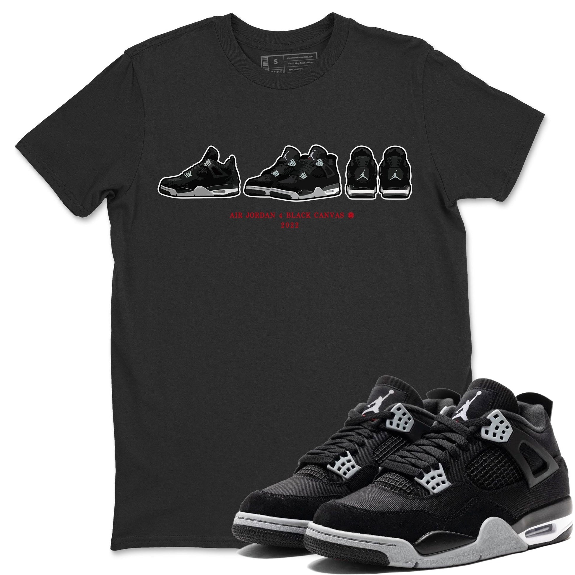 Jordan 4 Black Canvas Sneaker Match Tees Air Jordan 4 Prelude Sneaker Tees Jordan 4 Black Canvas Sneaker Release Tees Unisex Shirts