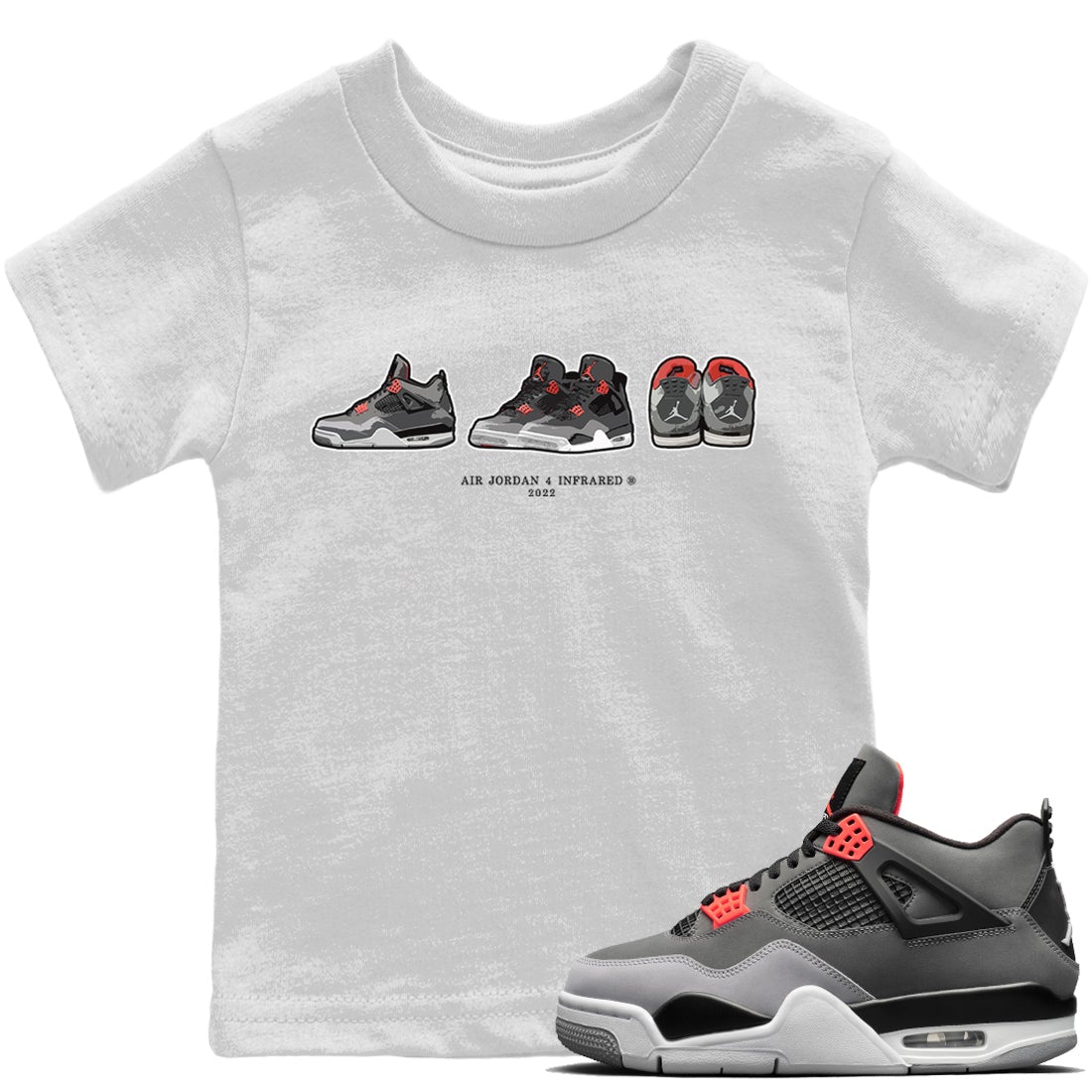 Jordan 4 Infrared Sneaker Match Tees Air Jordan 4 Prelude Sneaker Tees Jordan 4 Infrared Sneaker Release Tees Kids Shirts