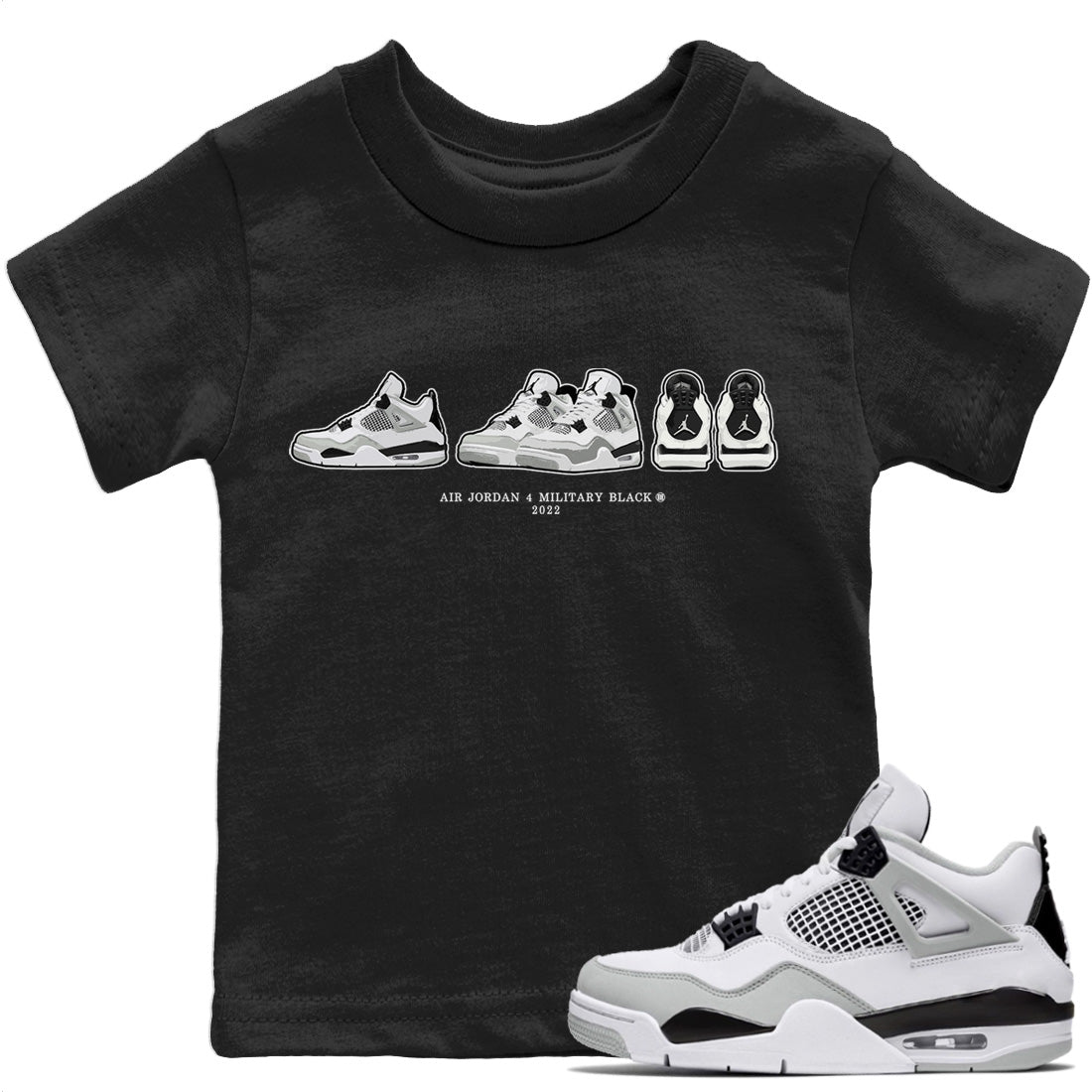 Jordan 4 Military Black Sneaker Match Tees Air Jordan 4 Prelude Sneaker Tees Jordan 4 Military Black Sneaker Release Tees Kids Shirts