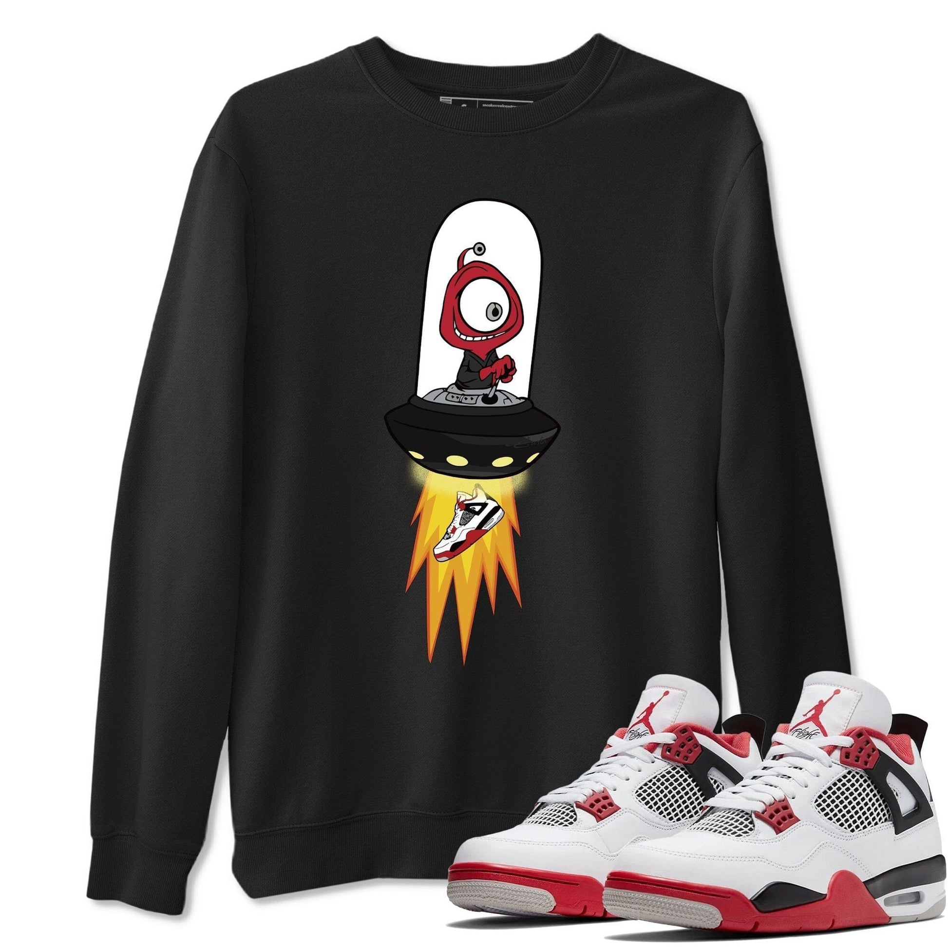 Jordan 4 Fire Red Sneaker Match Tees Alien Sneaker Tees Jordan 4 Fire Red Sneaker Release Tees Unisex Shirts