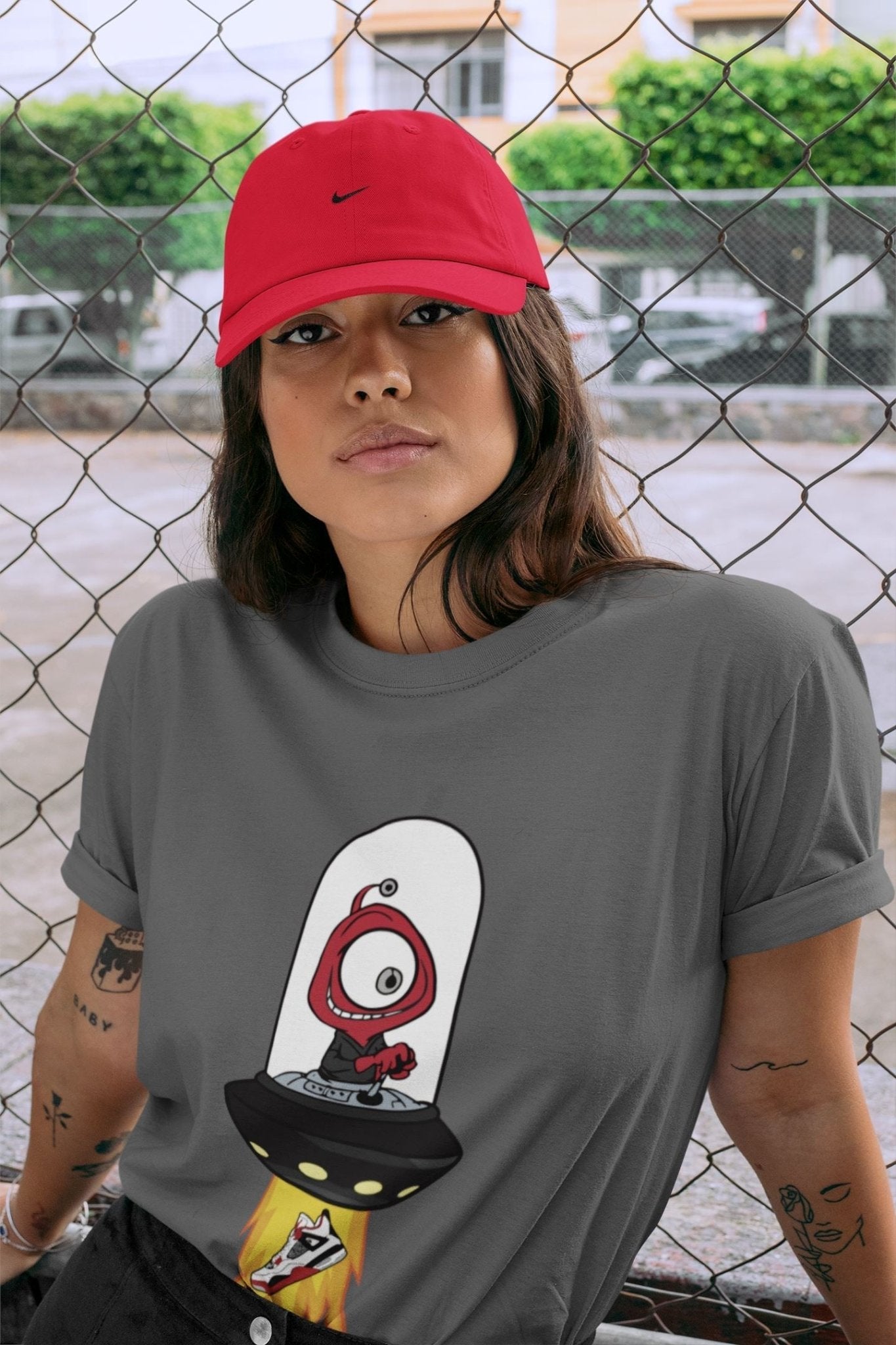 Jordan 4 Fire Red Sneaker Match Tees Alien Sneaker Tees Jordan 4 Fire Red Sneaker Release Tees Unisex Shirts