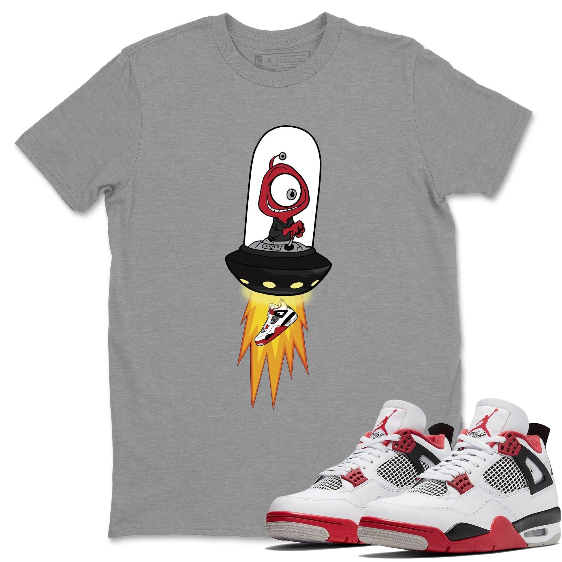 Jordan 4 Fire Red Sneaker Match Tees Alien Sneaker Tees Jordan 4 Fire Red Sneaker Release Tees Unisex Shirts