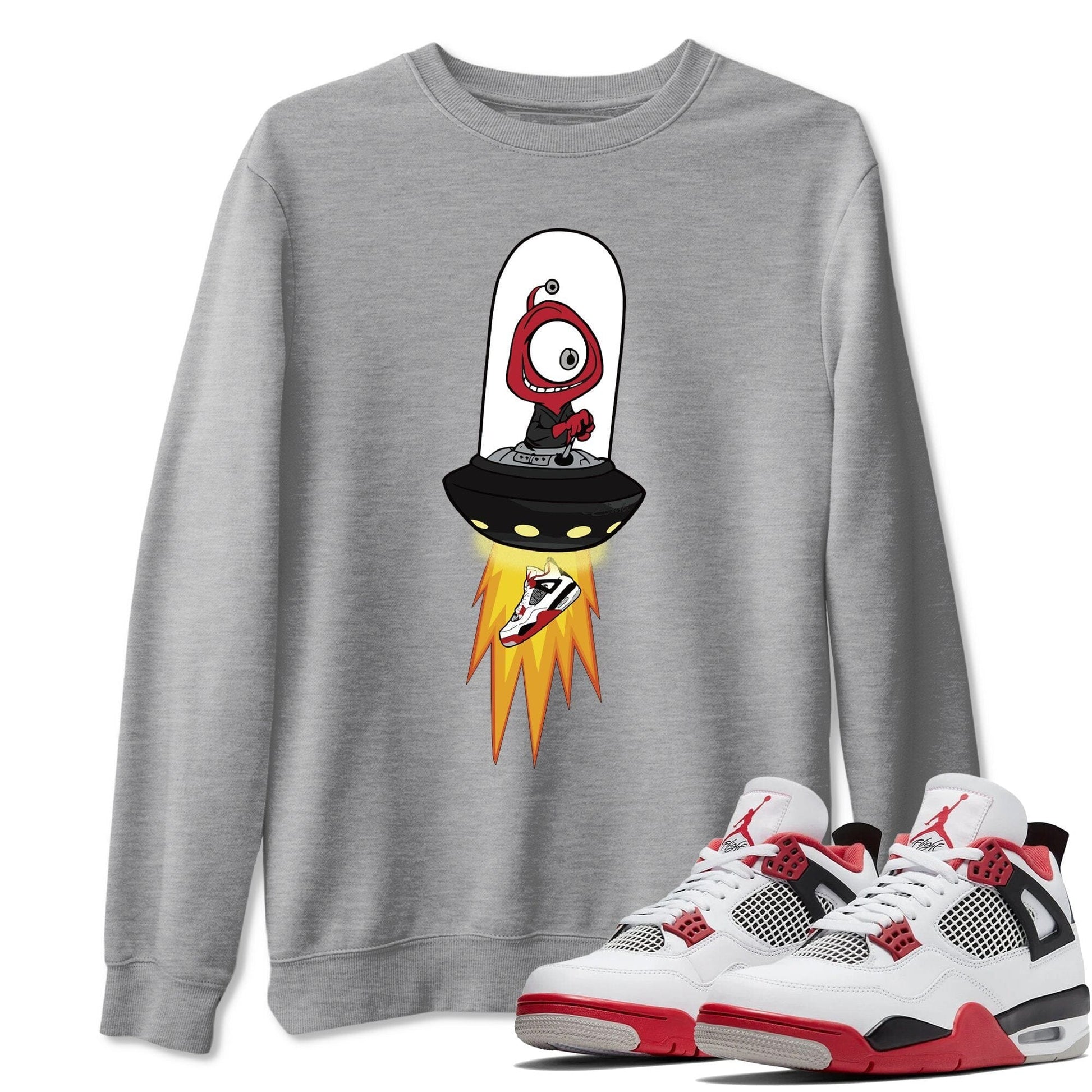 Jordan 4 Fire Red Sneaker Match Tees Alien Sneaker Tees Jordan 4 Fire Red Sneaker Release Tees Unisex Shirts