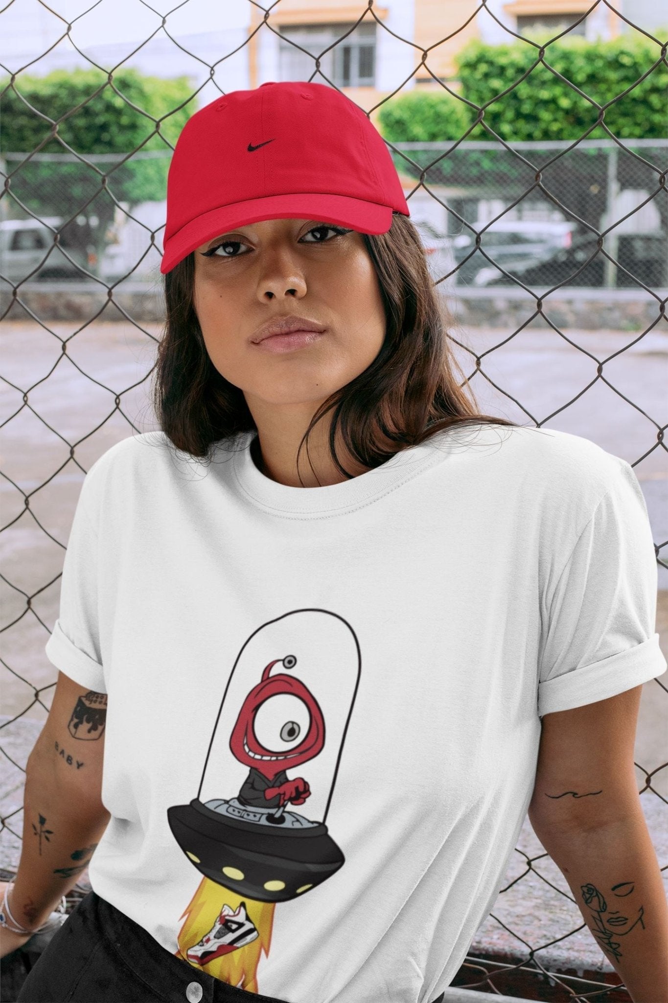 Jordan 4 Fire Red Sneaker Match Tees Alien Sneaker Tees Jordan 4 Fire Red Sneaker Release Tees Unisex Shirts