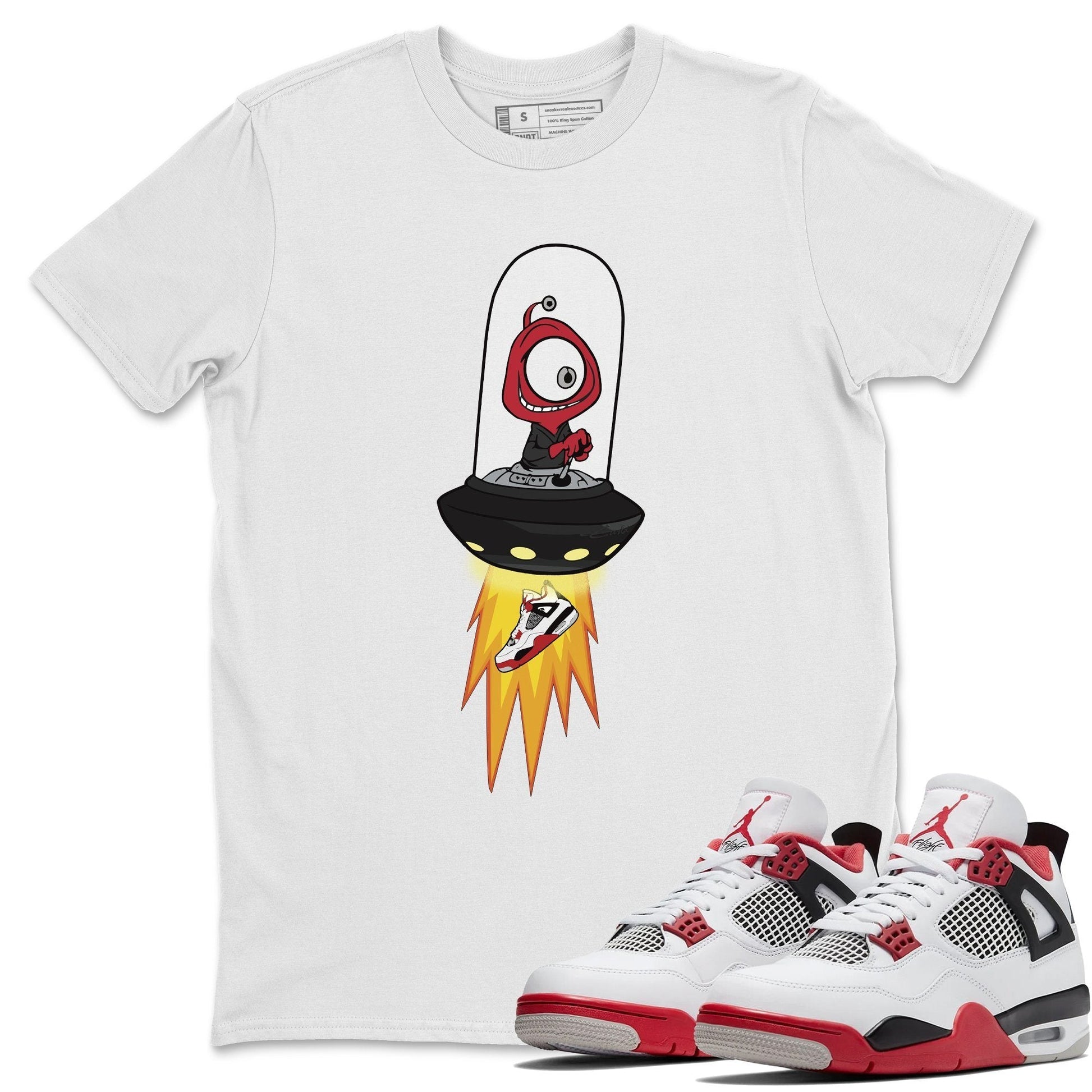 Jordan 4 Fire Red Sneaker Match Tees Alien Sneaker Tees Jordan 4 Fire Red Sneaker Release Tees Unisex Shirts