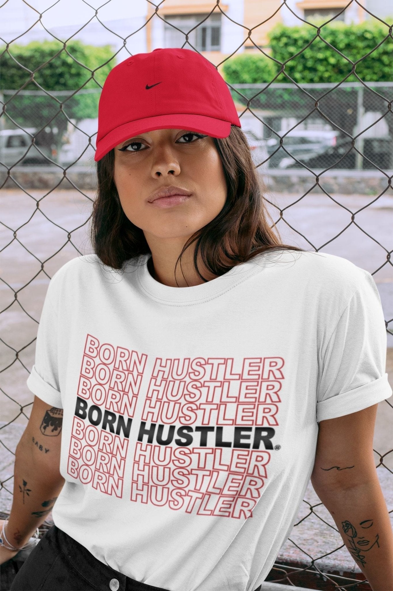 Jordan 4 Fire Red Sneaker Match Tees Born Hustler Sneaker Tees Jordan 4 Fire Red Sneaker Release Tees Unisex Shirts