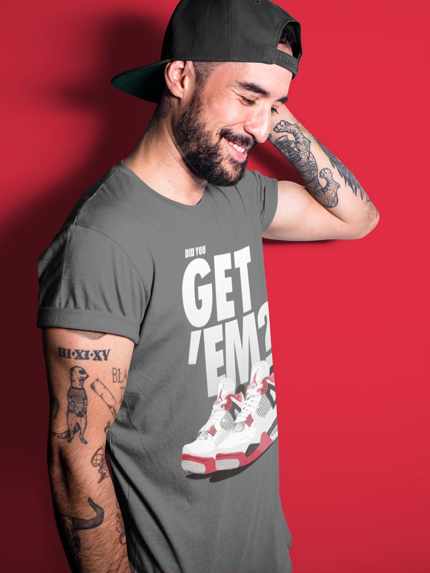 Jordan 4 Fire Red Sneaker Match Tees Did You Get Em SNRT Sneaker Tees Jordan 4 Fire Red SNRT Sneaker Release Tees Unisex Shirts