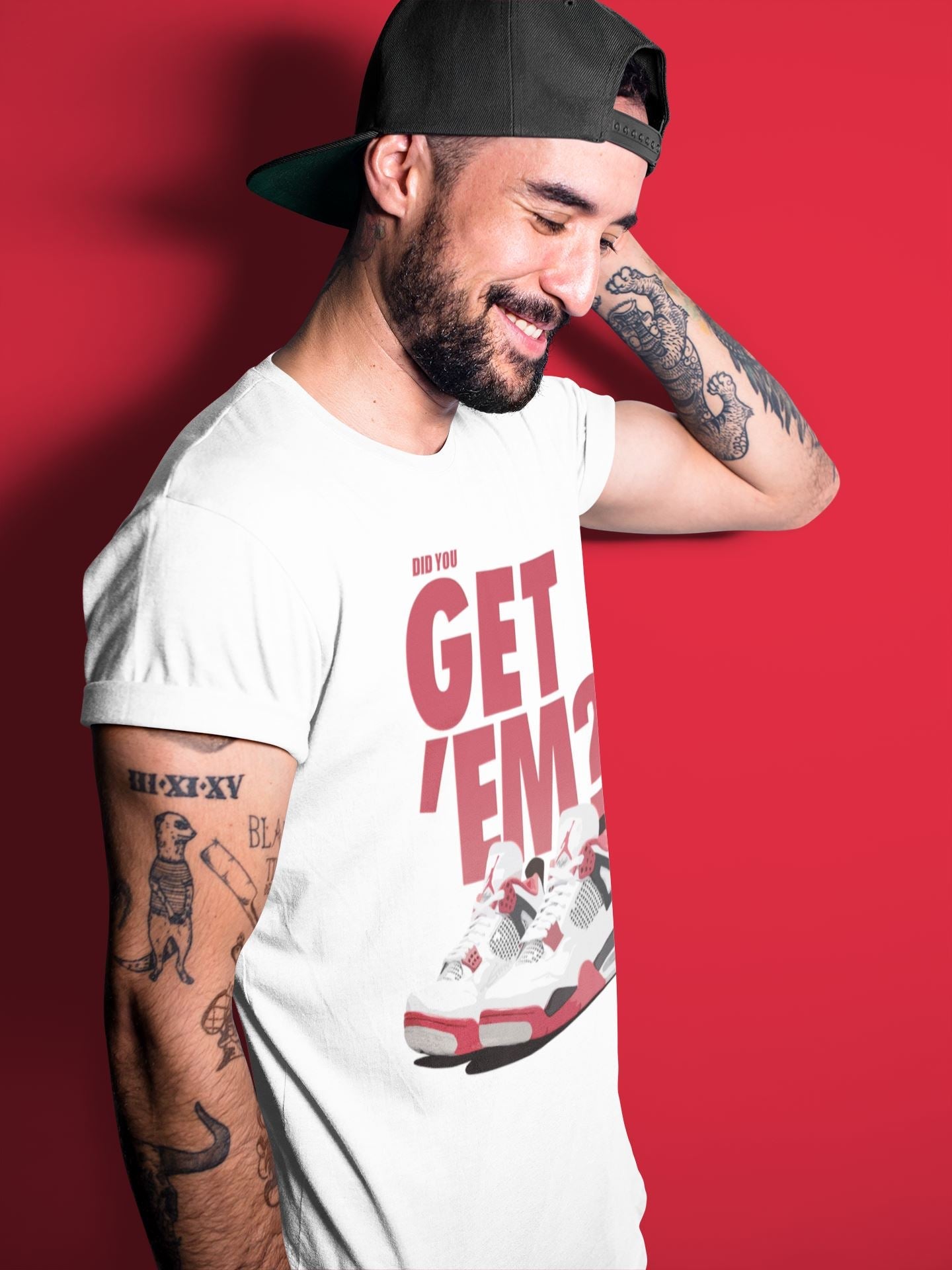 Jordan 4 Fire Red Sneaker Match Tees Did You Get Em SNRT Sneaker Tees Jordan 4 Fire Red SNRT Sneaker Release Tees Unisex Shirts