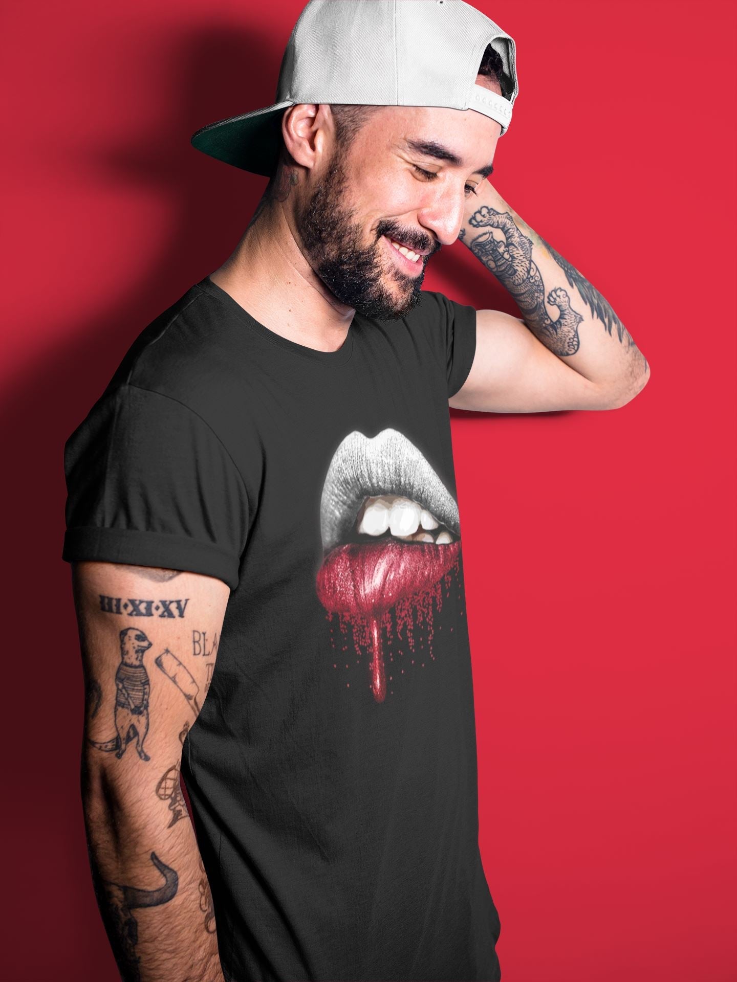 Jordan 4 Fire Red Sneaker Match Tees Dripping Lips Sneaker Tees Jordan 4 Fire Red Sneaker Release Tees Unisex Shirts