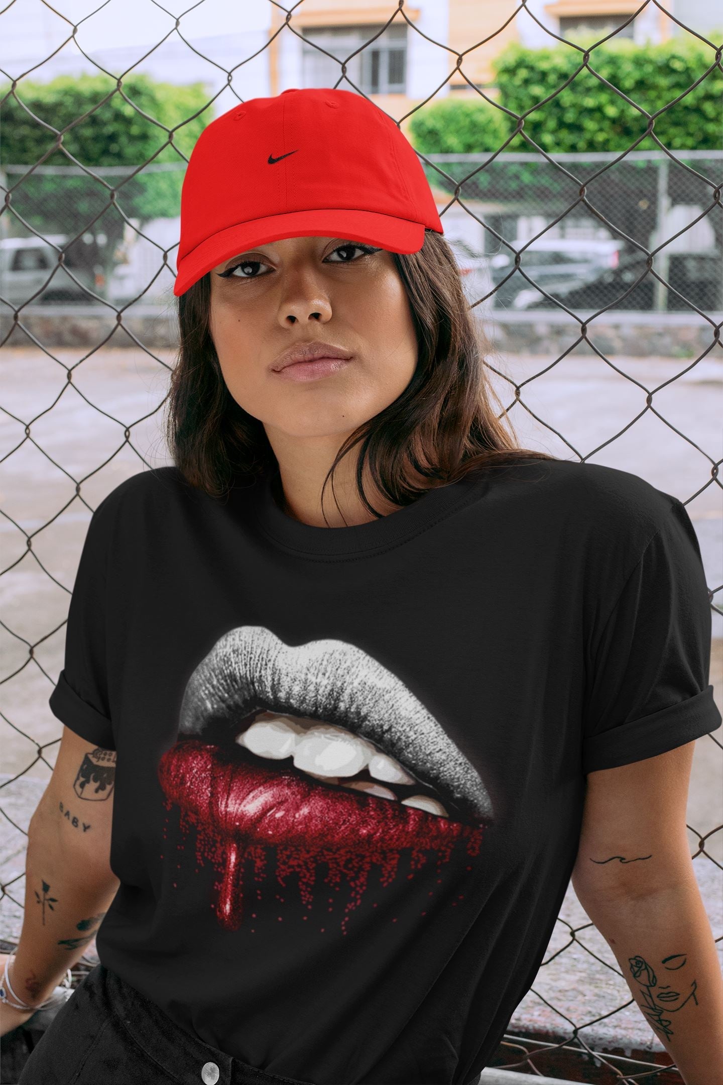 Jordan 4 Fire Red Sneaker Match Tees Dripping Lips Sneaker Tees Jordan 4 Fire Red Sneaker Release Tees Unisex Shirts