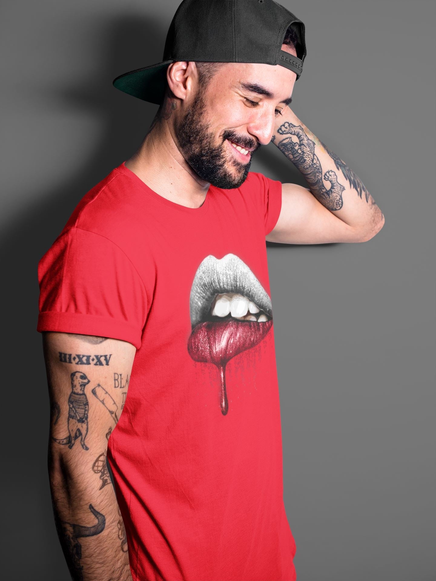 Jordan 4 Fire Red Sneaker Match Tees Dripping Lips Sneaker Tees Jordan 4 Fire Red Sneaker Release Tees Unisex Shirts