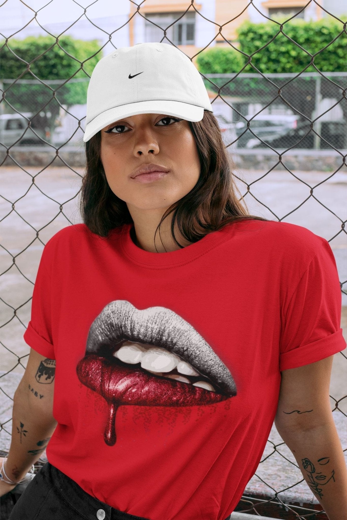 Jordan 4 Fire Red Sneaker Match Tees Dripping Lips Sneaker Tees Jordan 4 Fire Red Sneaker Release Tees Unisex Shirts