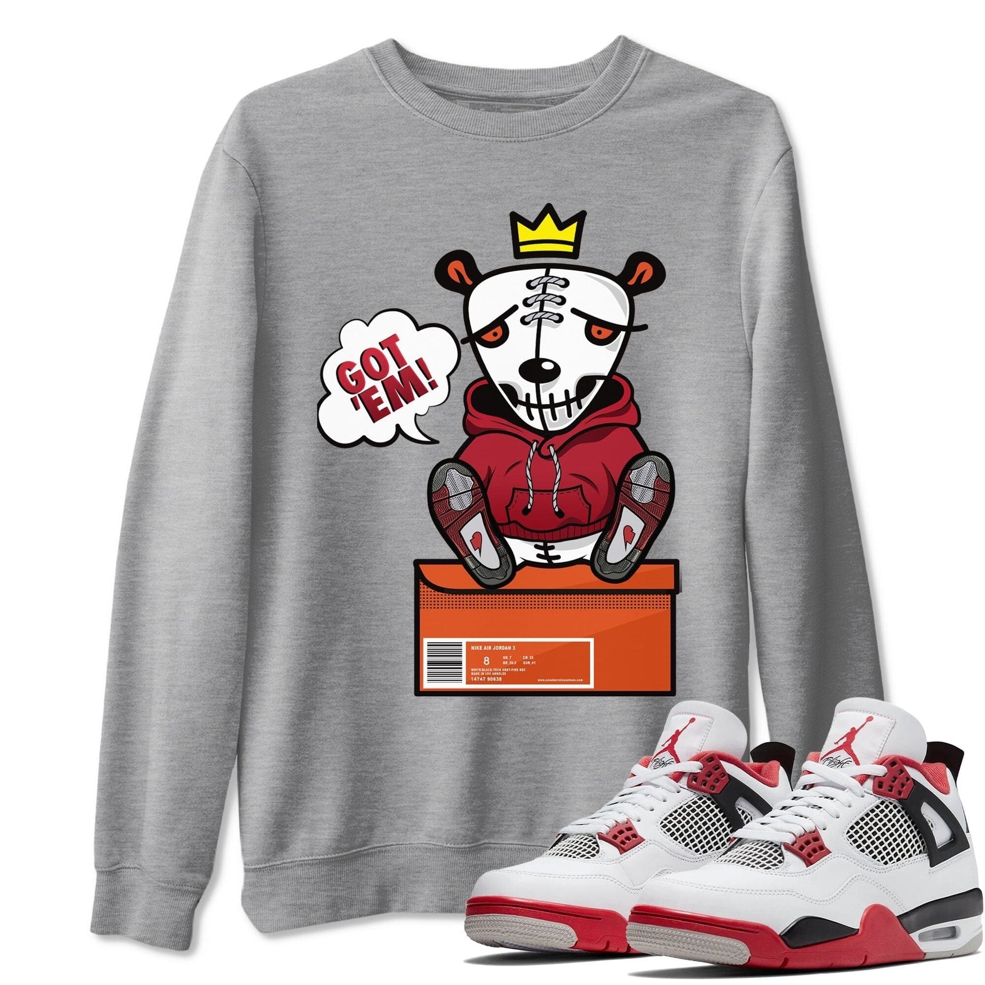 Jordan 4 Fire Red Sneaker Match Tees Got Em Sneaker Tees Jordan 4 Fire Red Sneaker Release Tees Unisex Shirts