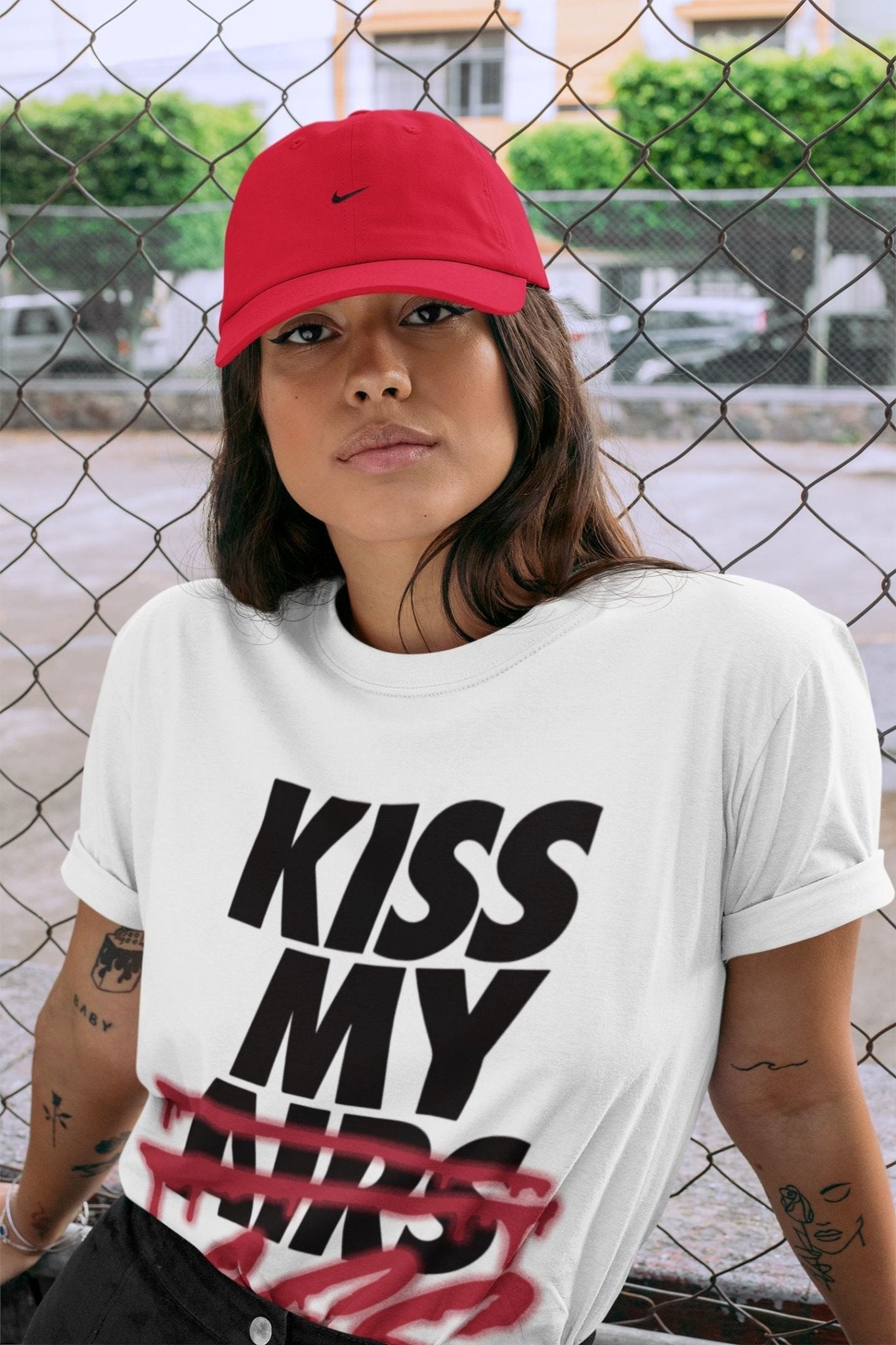 Jordan 4 Fire Red Sneaker Match Tees Kiss My Ass Sneaker Tees Jordan 4 Fire Red Sneaker Release Tees Unisex Shirts