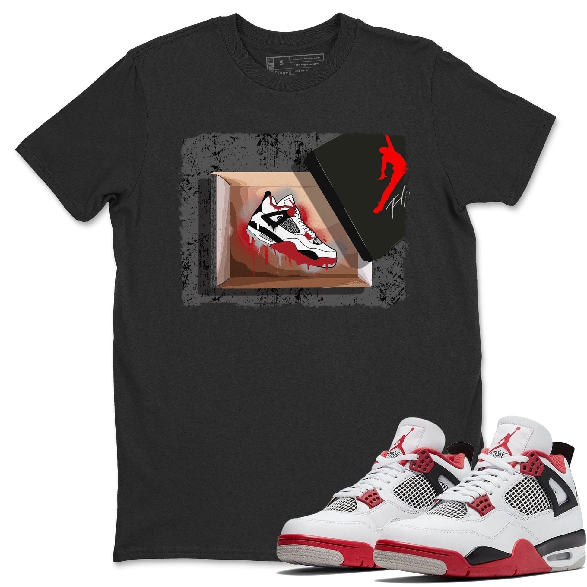 Jordan 4 Fire Red Sneaker Match Tees New Kicks Sneaker Tees Jordan 4 Fire Red Sneaker Release Tees Unisex Shirts