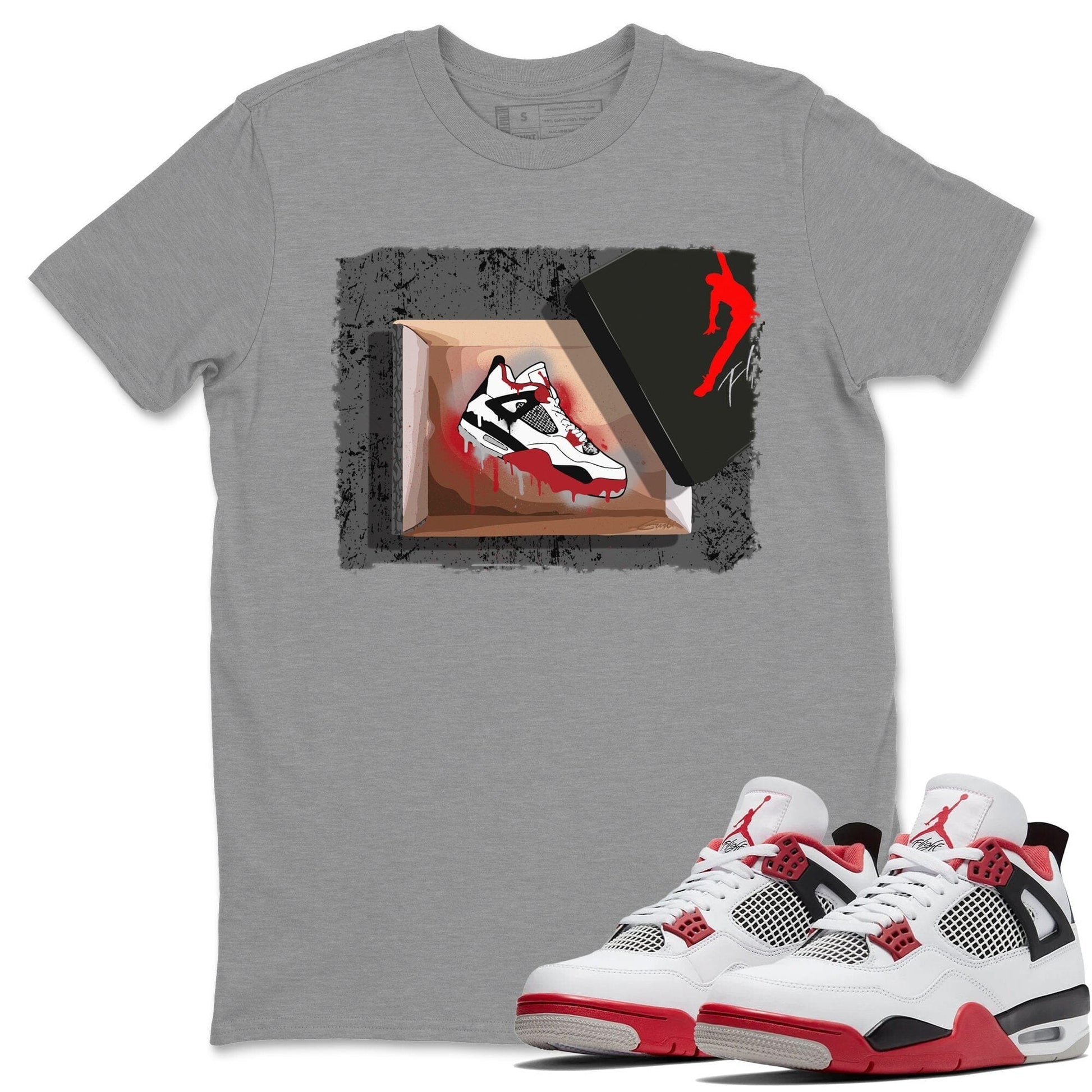 Jordan 4 Fire Red Sneaker Match Tees New Kicks Sneaker Tees Jordan 4 Fire Red Sneaker Release Tees Unisex Shirts