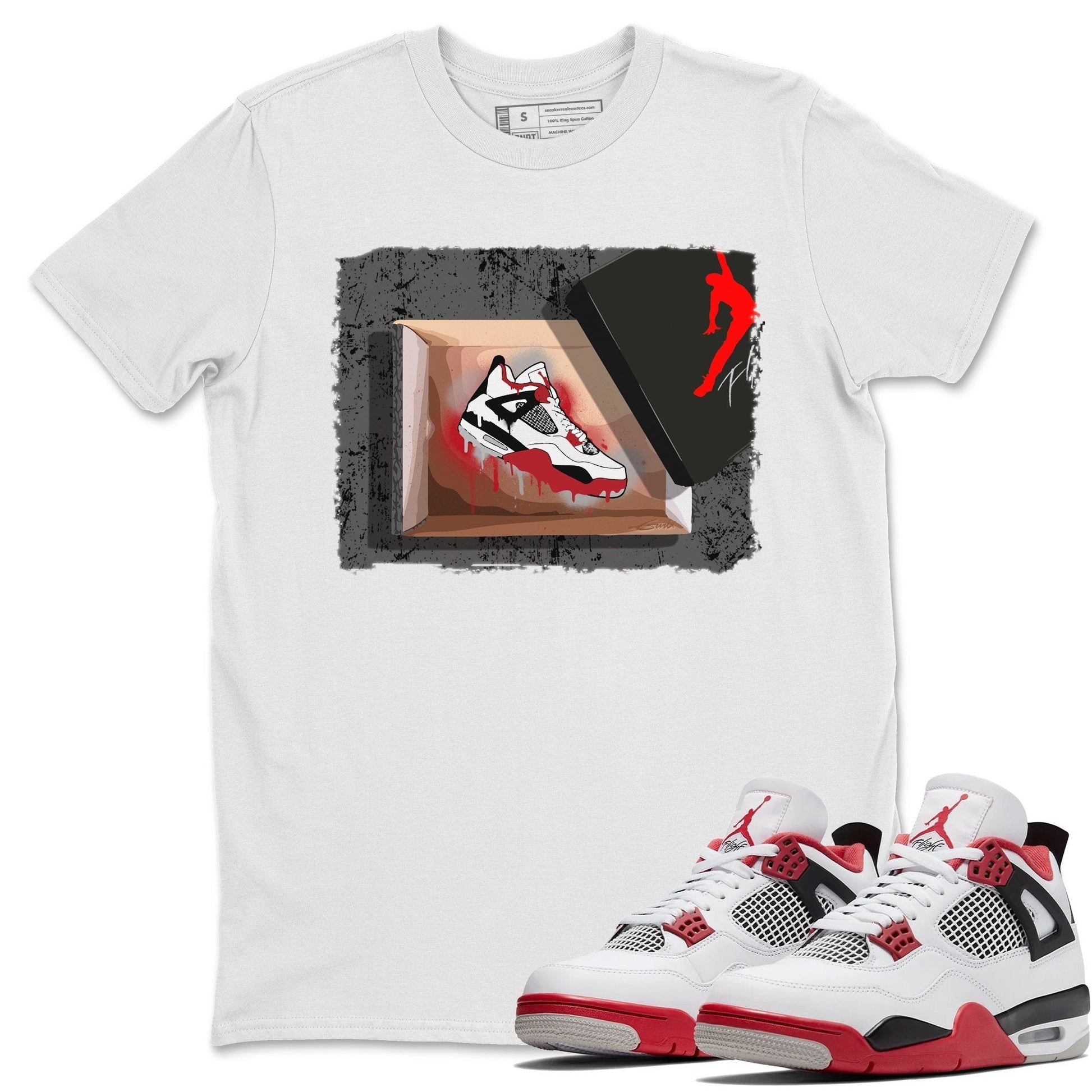 Jordan 4 Fire Red Sneaker Match Tees New Kicks Sneaker Tees Jordan 4 Fire Red Sneaker Release Tees Unisex Shirts