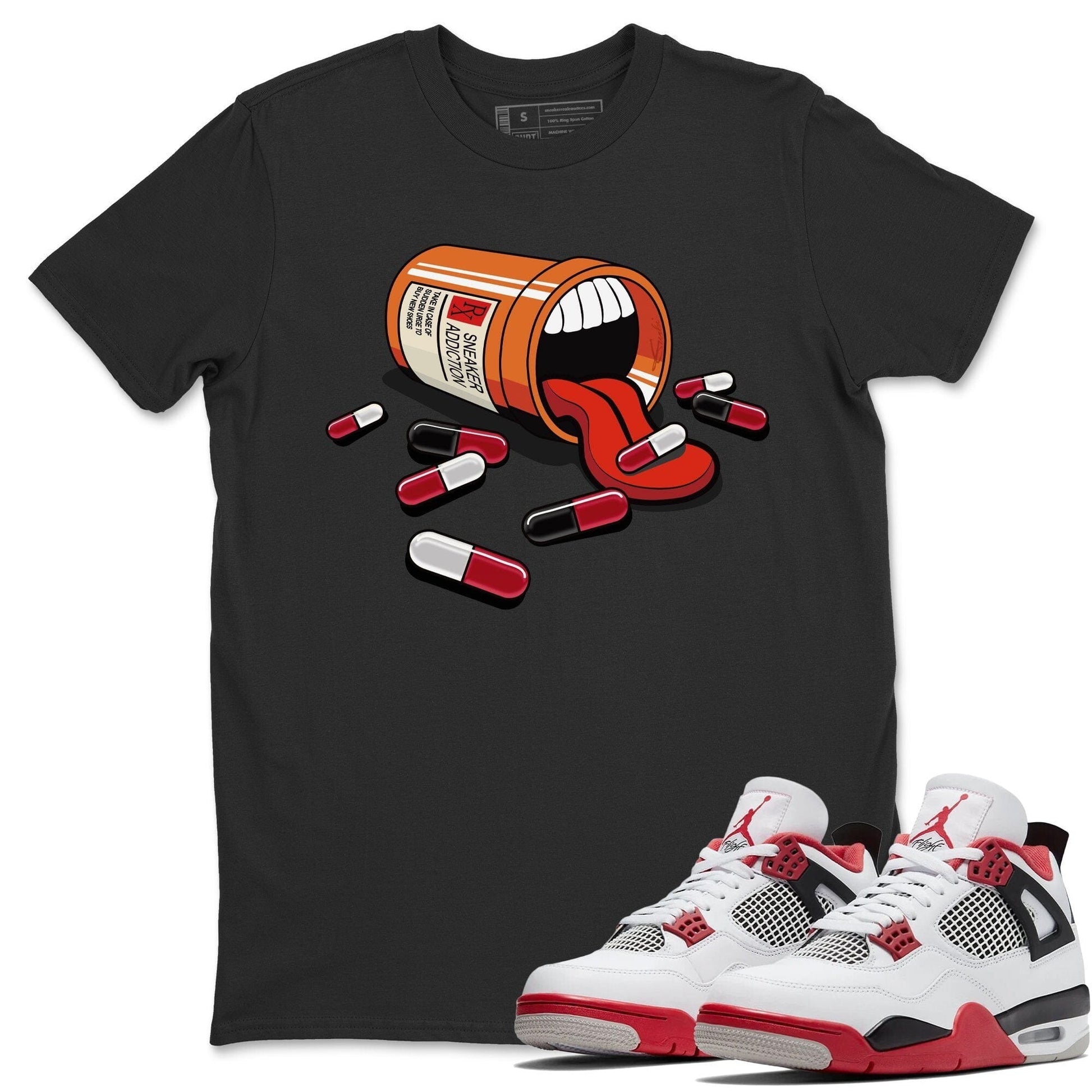Jordan 4 Fire Red Sneaker Match Tees Sneaker Addiction Sneaker Tees Jordan 4 Fire Red Sneaker Release Tees Unisex Shirts