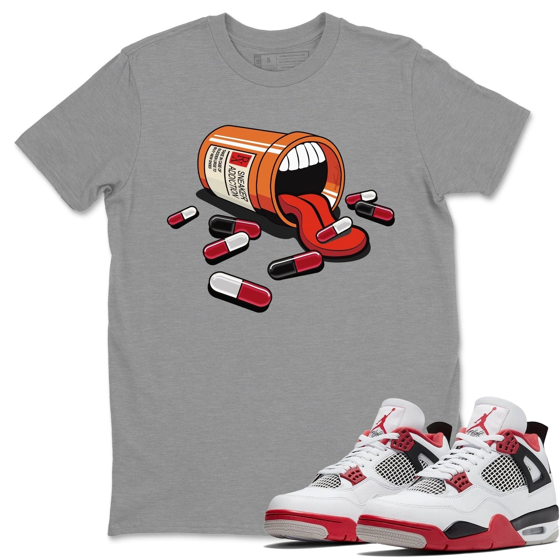 Jordan 4 Fire Red Sneaker Match Tees Sneaker Addiction Sneaker Tees Jordan 4 Fire Red Sneaker Release Tees Unisex Shirts