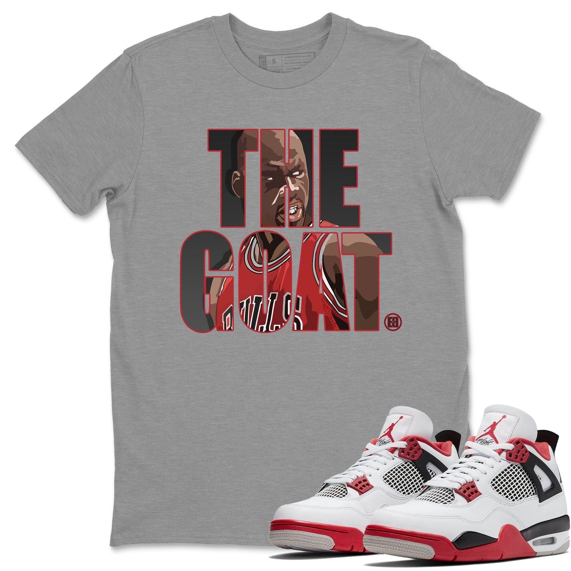 Jordan 4 Fire Red Sneaker Match Tees The Goat Sneaker Tees Jordan 4 Fire Red Sneaker Release Tees Unisex Shirts