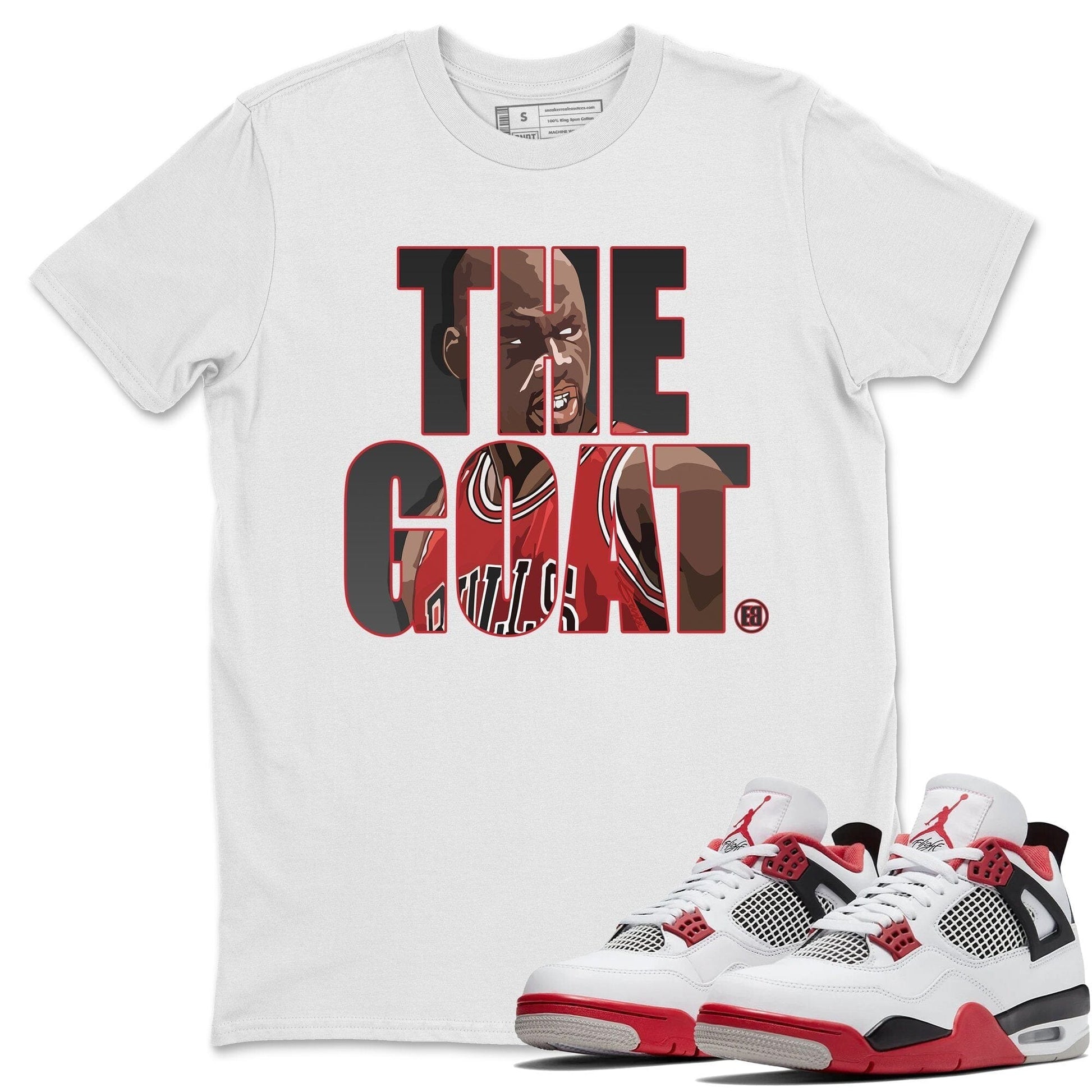 Jordan 4 Fire Red Sneaker Match Tees The Goat Sneaker Tees Jordan 4 Fire Red Sneaker Release Tees Unisex Shirts