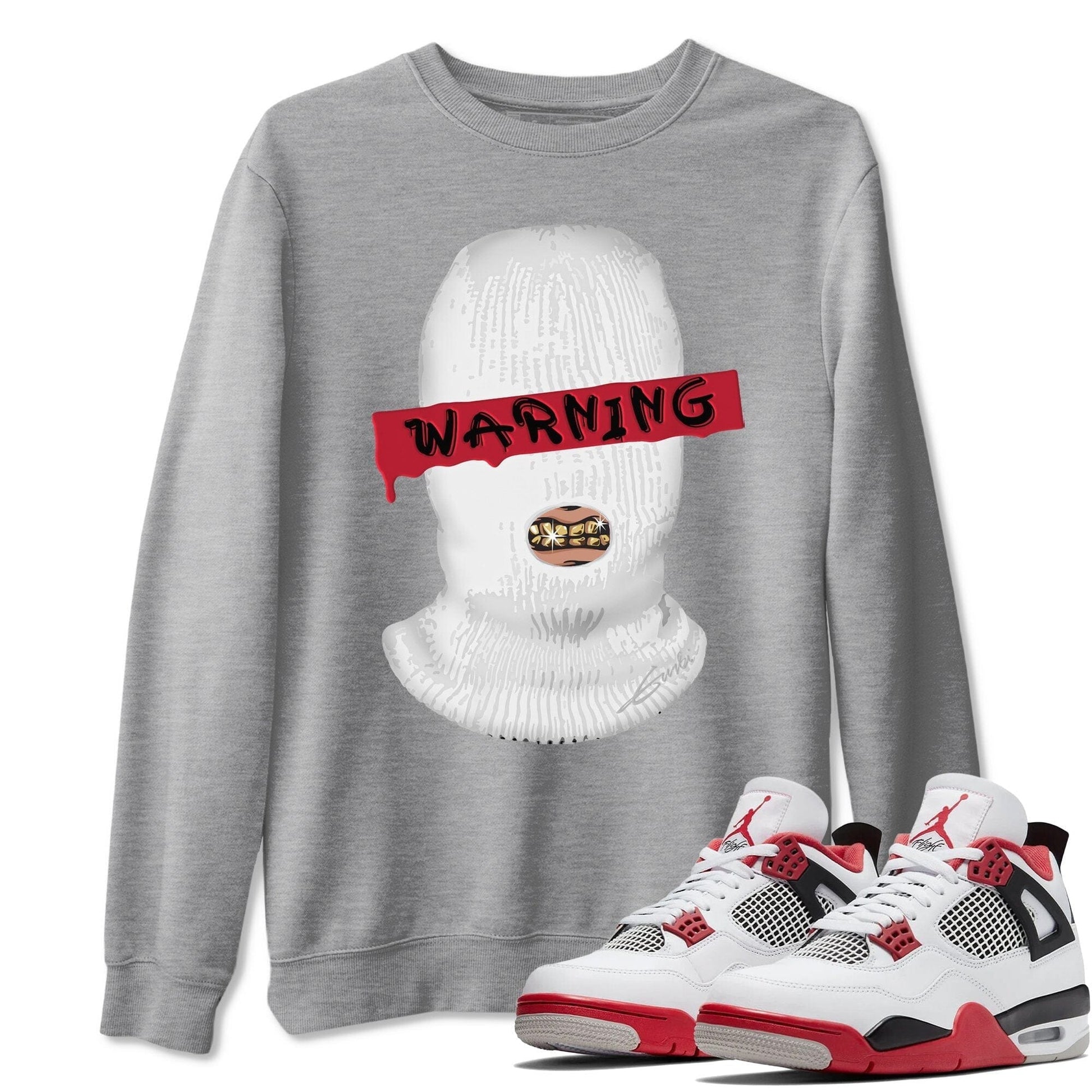 Jordan 4 Fire Red Sneaker Match Tees Warning Sneaker Tees Jordan 4 Fire Red Sneaker Release Tees Unisex Shirts