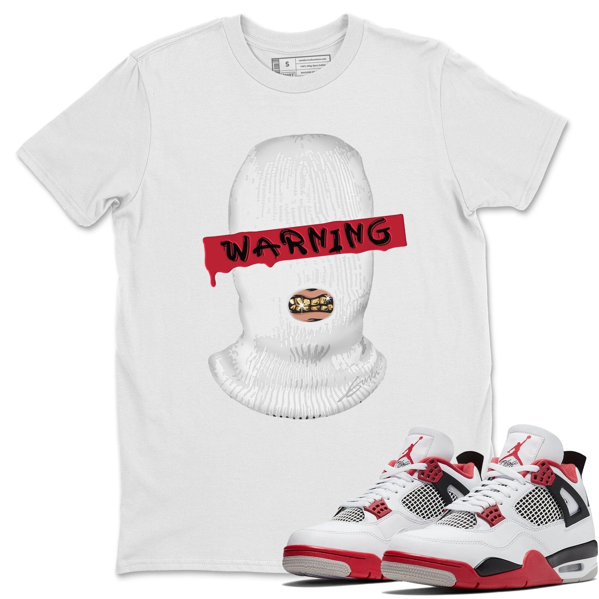 Jordan 4 Fire Red Sneaker Match Tees Warning Sneaker Tees Jordan 4 Fire Red Sneaker Release Tees Unisex Shirts