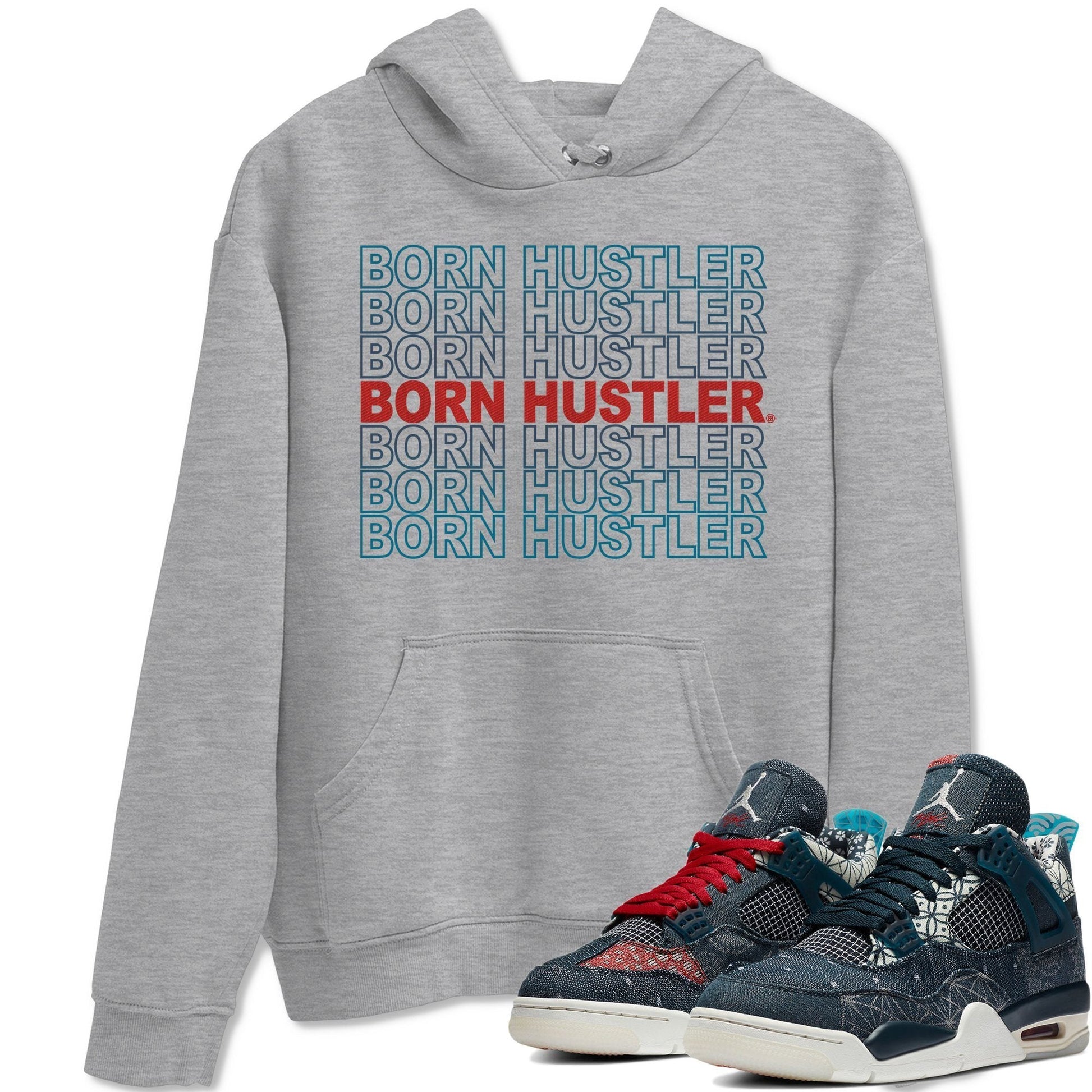 Jordan 4 Deep Ocean Sneaker Match Tees Born Hustler Sneaker Tees Jordan 4 Deep Ocean Sneaker Release Tees Unisex Shirts