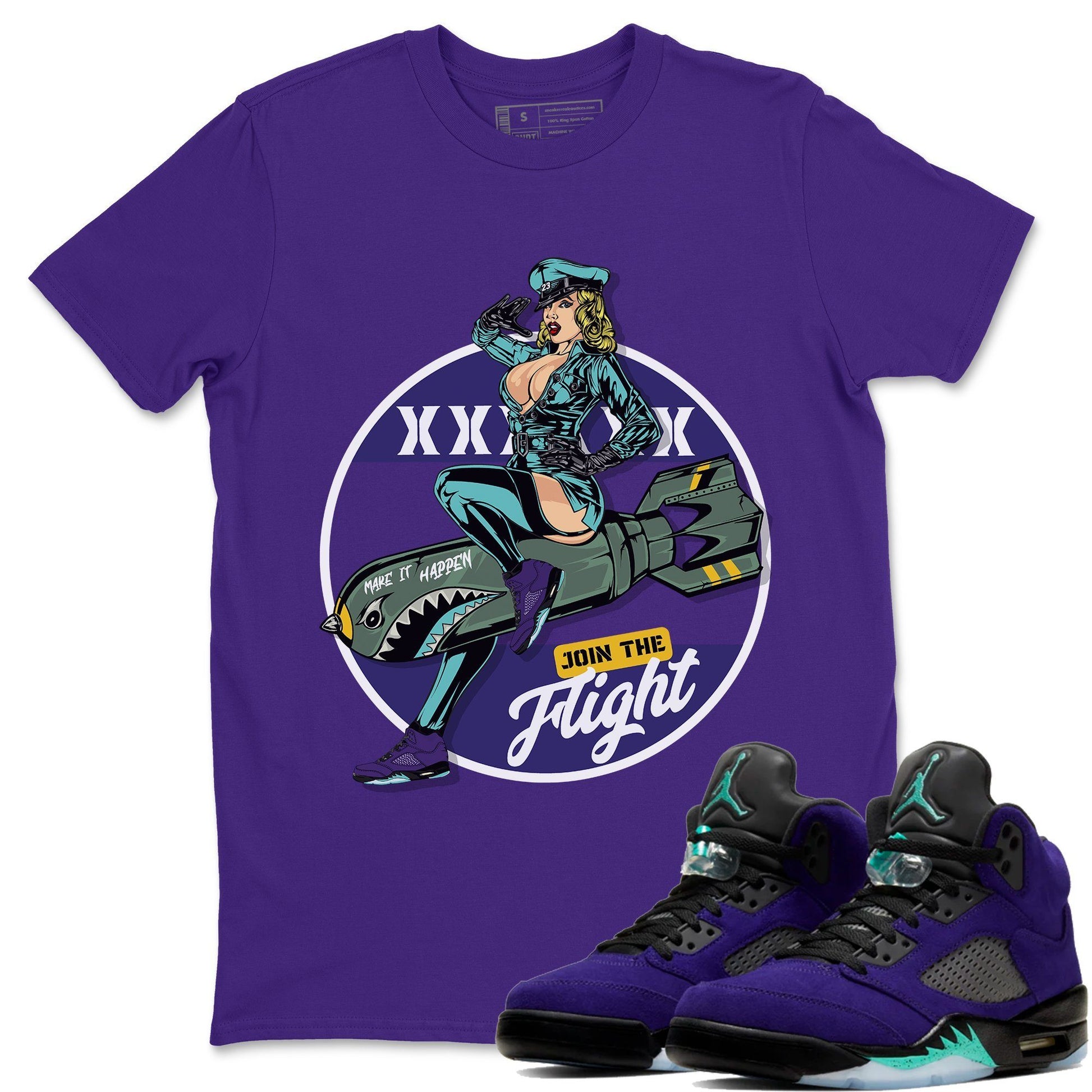 Jordan 5 Purple Grape Sneaker Match Tees Pin Up Girl Sneaker Tees Jordan 5 Purple Grape Sneaker Release Tees Unisex Shirts