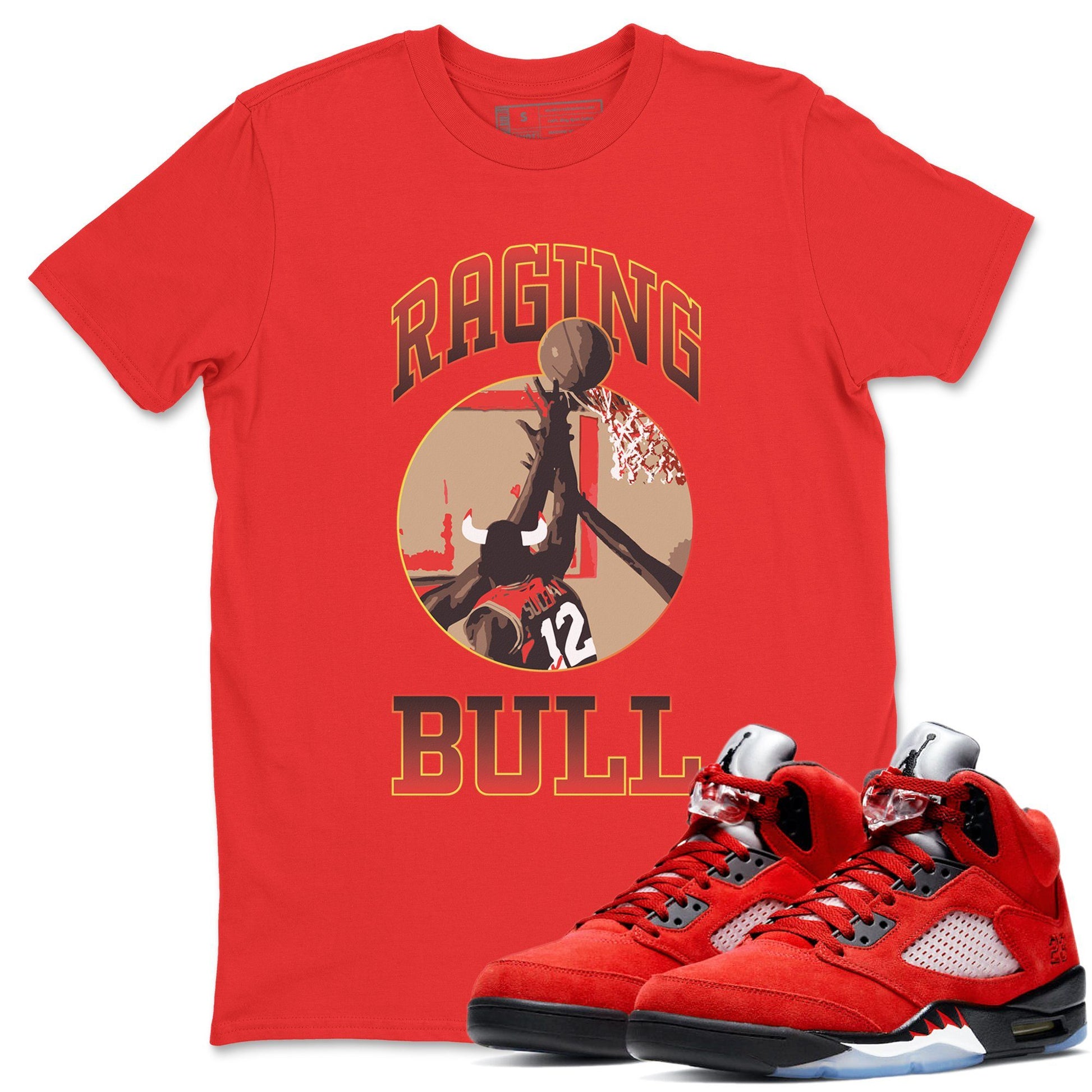 Jordan 5 Raging Bull Sneaker Match Tees Raging Sneaker Tees Jordan 5 Raging Bull Sneaker Release Tees Unisex Shirts