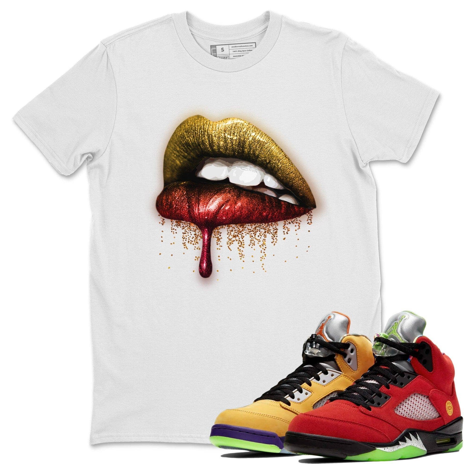 Jordan 5 What The Sneaker Match Tees Dripping Lips Sneaker Tees Jordan 5 What The Sneaker Release Tees Unisex Shirts