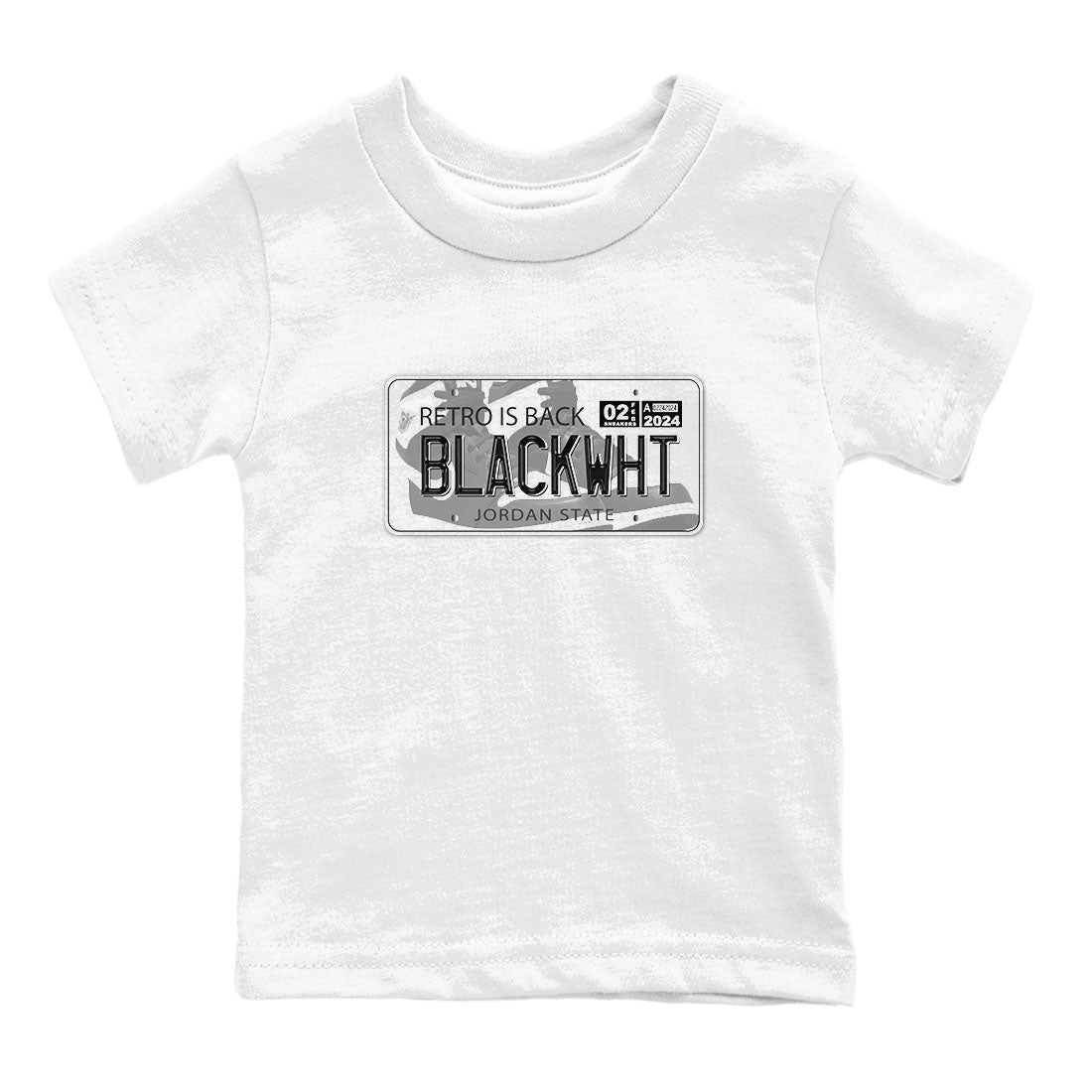 1s Black White shirt to match jordans Jordan Plate sneaker tees Air Jordan 1 Black White SNRT sneaker release tees baby toddler White 2 cotton Shirt