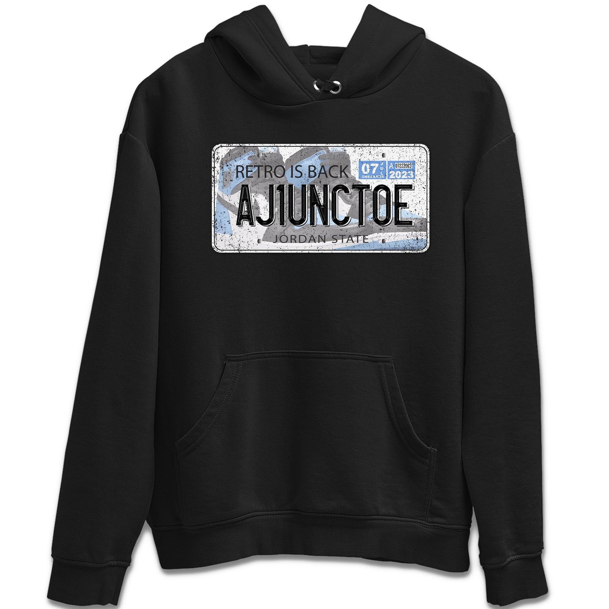 Air Jordan 1 Retro High OG University Blue shirt to match jordans Jordan Plate sneaker tees Air Jordan 1 UNC Toe SNRT Sneaker Release Tees Unisex Black 2 T-Shirt