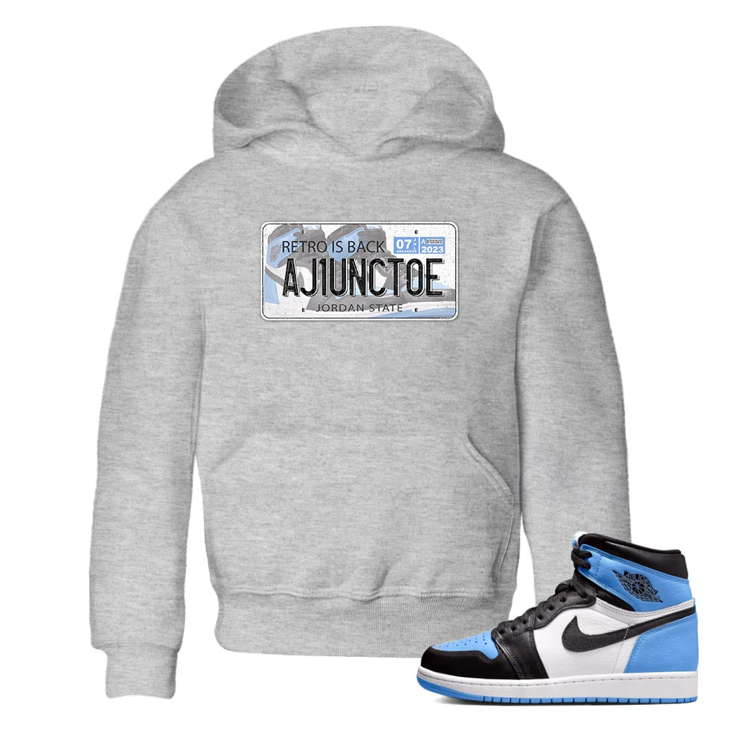 Air Jordan 1 Retro High OG University Blue shirt to match jordans Jordan Plate sneaker tees Air Jordan 1 UNC Toe SNRT Sneaker Release Tees Baby Toddler Heather Grey 1 T-Shirt