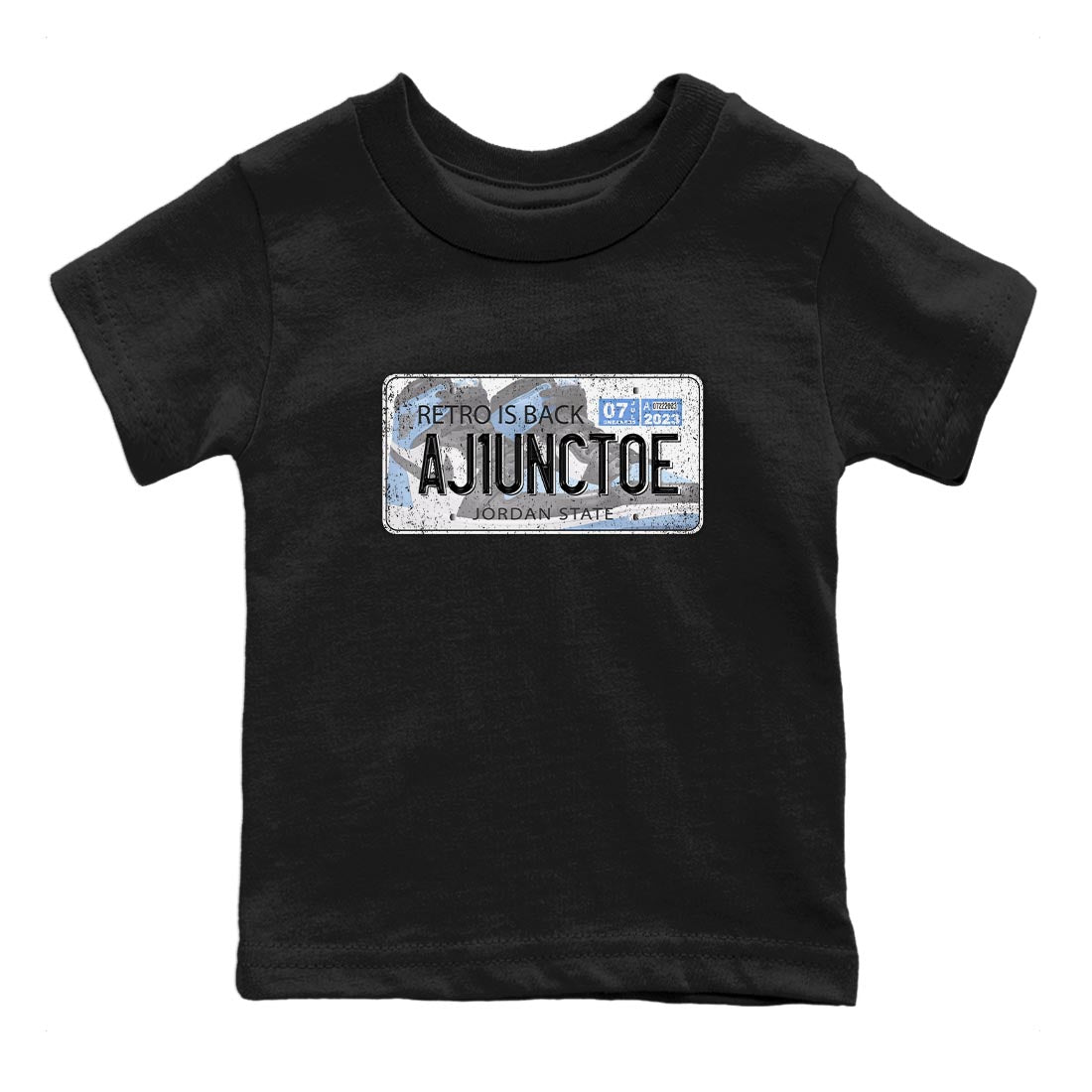 Air Jordan 1 Retro High OG University Blue shirt to match jordans Jordan Plate sneaker tees Air Jordan 1 UNC Toe SNRT Sneaker Release Tees Baby Toddler Black 2 T-Shirt