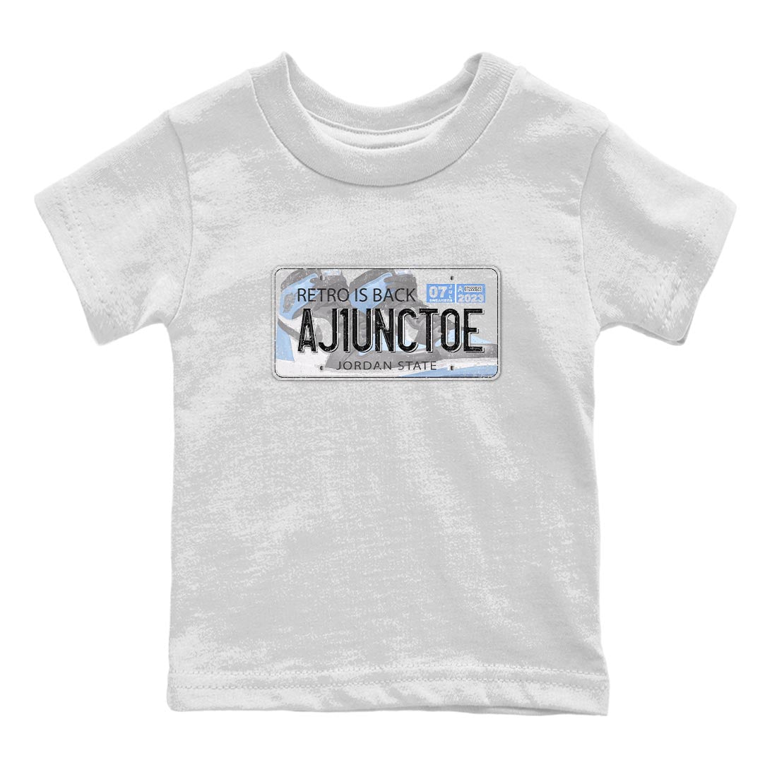 Air Jordan 1 Retro High OG University Blue shirt to match jordans Jordan Plate sneaker tees Air Jordan 1 UNC Toe SNRT Sneaker Release Tees Baby Toddler White 2 T-Shirt