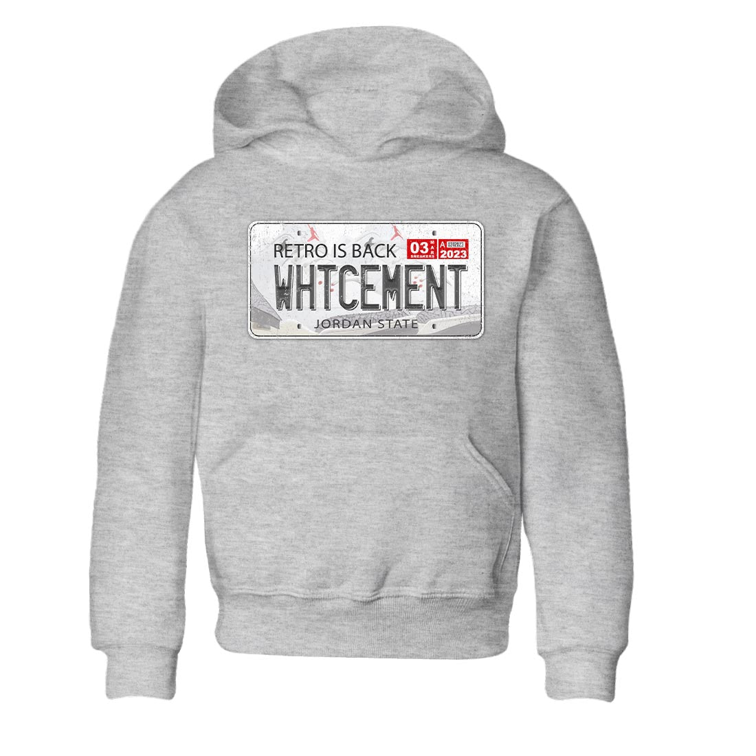 Air Jordan 3 White Cement Sneaker Match Tees Jordan Plate Sneaker Tees AJ 3s White Cement Sneaker Release Tees Kids Shirts Heather Grey 2