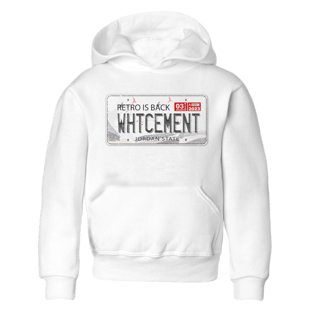 Air Jordan 3 White Cement Sneaker Match Tees Jordan Plate Sneaker Tees AJ 3s White Cement Sneaker Release Tees Kids Shirts White 2