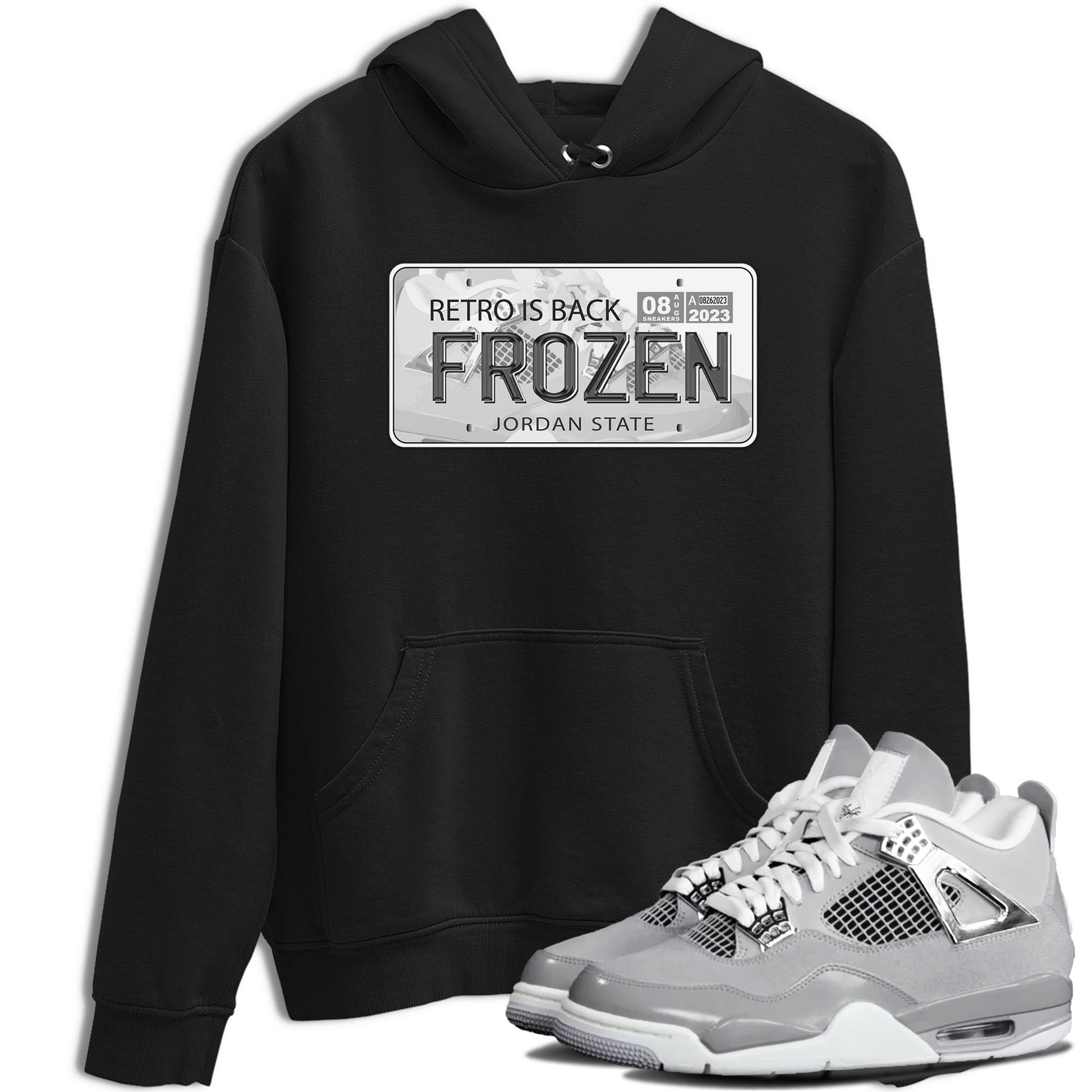 AJ4 Frozen Moments shirt to match jordans Jordan Plate sneaker tees Crew Neck AJ4 Frozen Moments SNRT Sneaker Release Tees Unisex Casual Shirts Black 1 T-Shirt