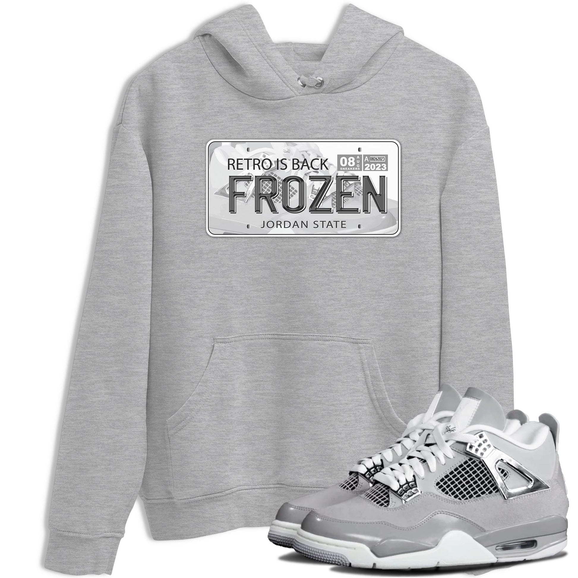 AJ4 Frozen Moments shirt to match jordans Jordan Plate sneaker tees Crew Neck AJ4 Frozen Moments SNRT Sneaker Release Tees Unisex Casual Shirts Heather Grey 1 T-Shirt