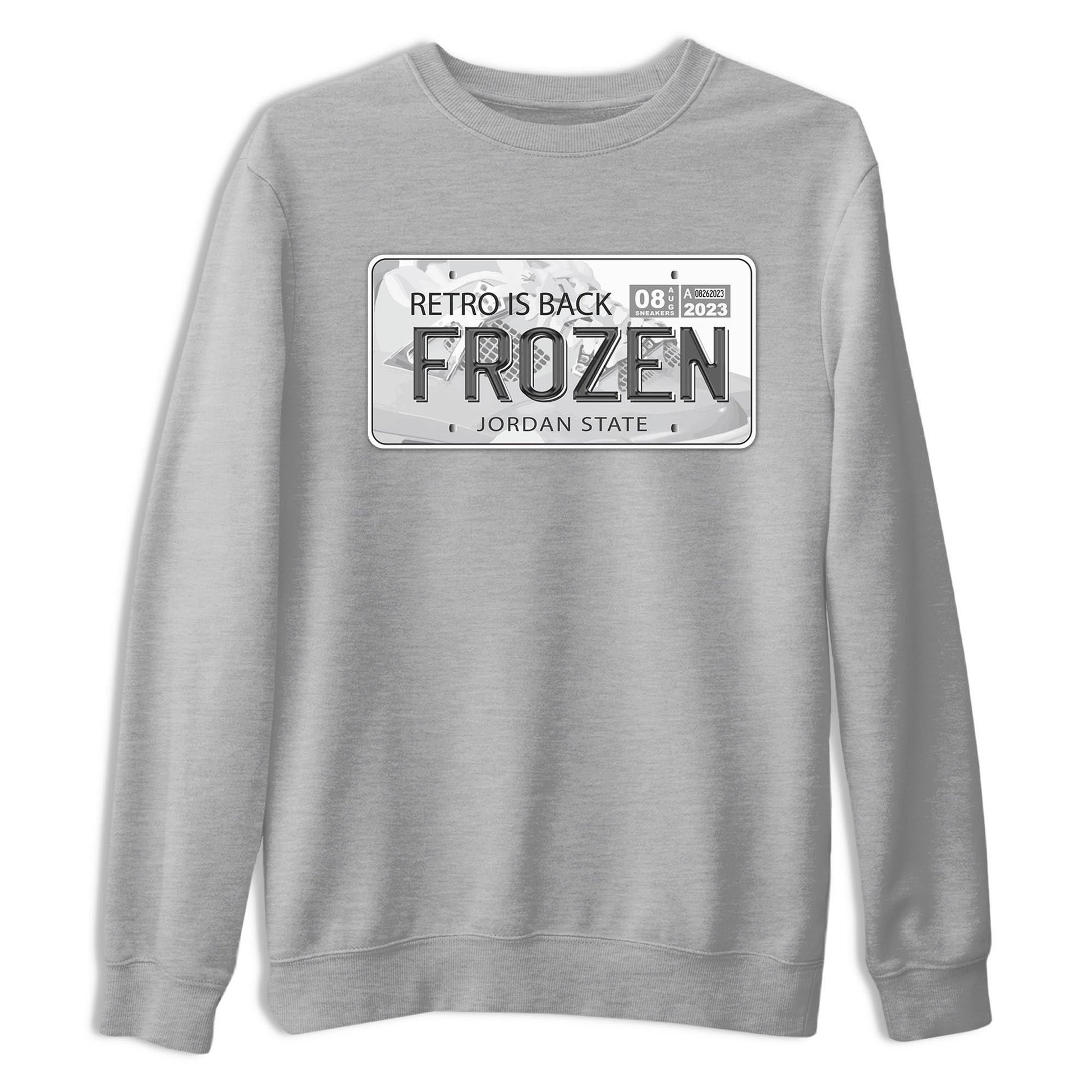 AJ4 Frozen Moments shirt to match jordans Jordan Plate sneaker tees Crew Neck AJ4 Frozen Moments SNRT Sneaker Release Tees Unisex Casual Shirts Heather Grey 2 T-Shirt