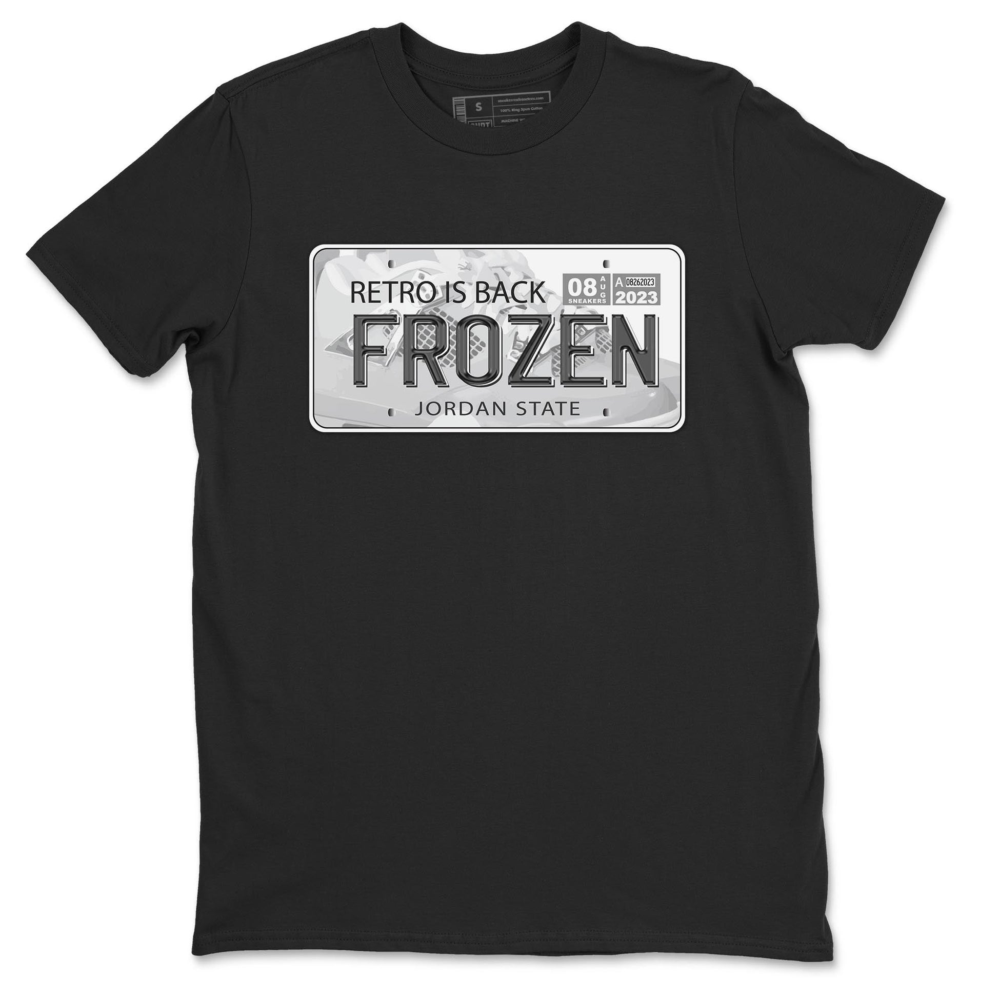 AJ4 Frozen Moments shirt to match jordans Jordan Plate sneaker tees Crew Neck AJ4 Frozen Moments SNRT Sneaker Release Tees Unisex Casual Shirts Black 2 T-Shirt