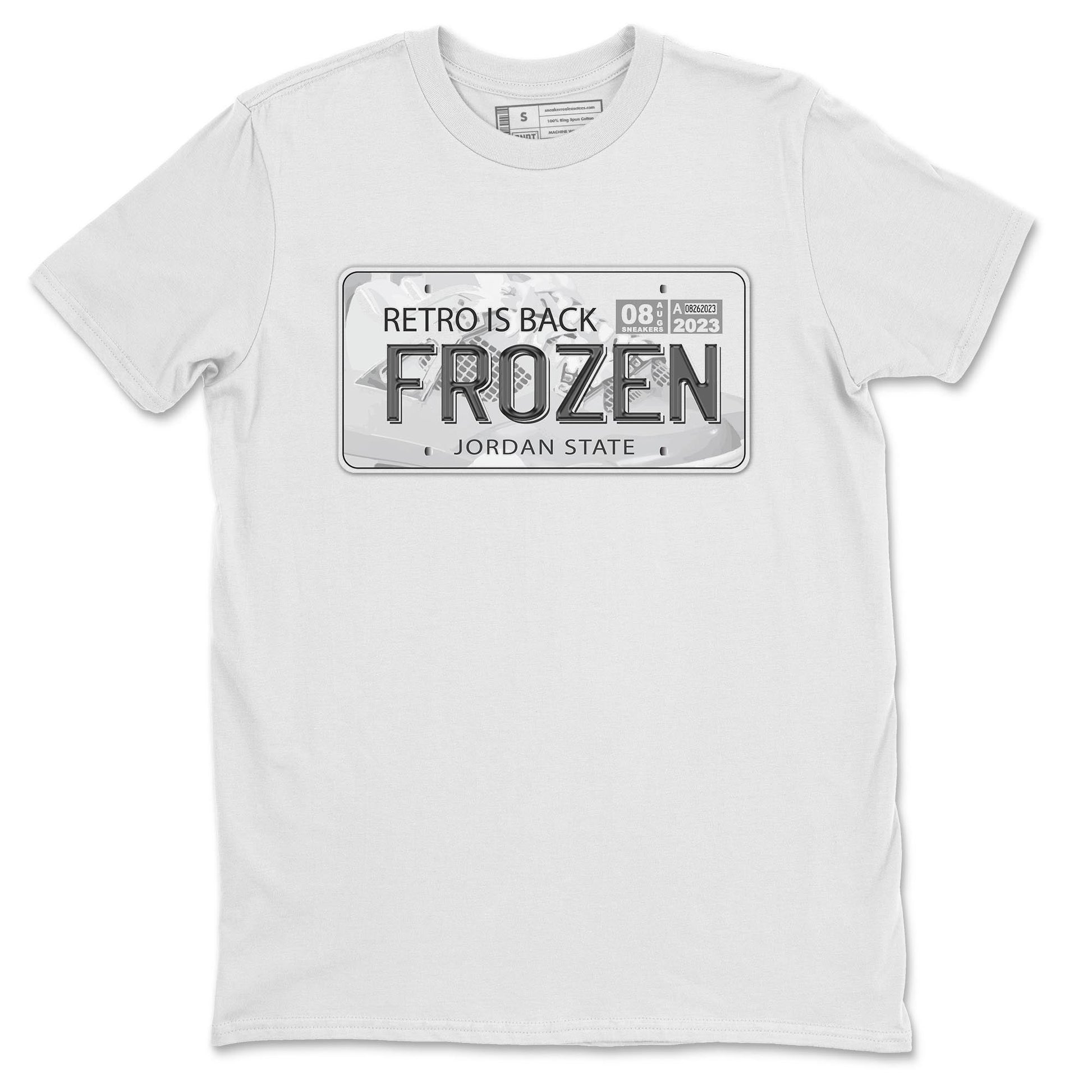 AJ4 Frozen Moments shirt to match jordans Jordan Plate sneaker tees Crew Neck AJ4 Frozen Moments SNRT Sneaker Release Tees Unisex Casual Shirts White 2 T-Shirt