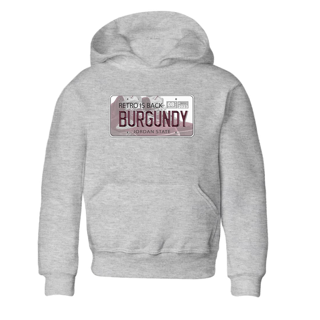Jordan 5 Burgundy shirt to match jordans Jordan Plate sneaker tees Crew Neck AJ5 Burgundy SNRT Sneaker Release Tees Baby Toddler Heather Grey 2 T-Shirt