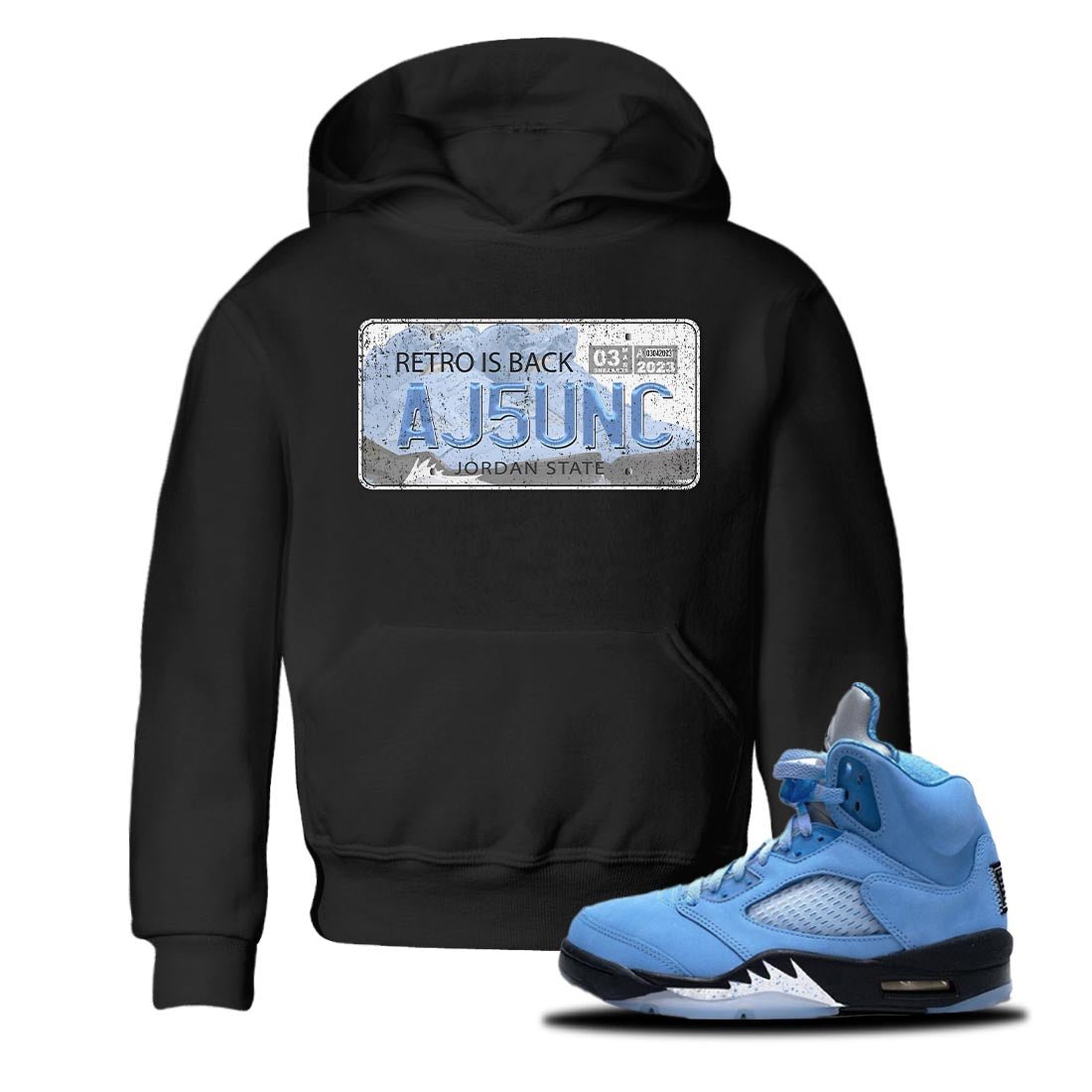 Air Jordan 5 UNC Jordan Plate Baby and Kids Sneaker Tees AJ 5s UNC Kids Sneaker Tees Washing and Care Tip